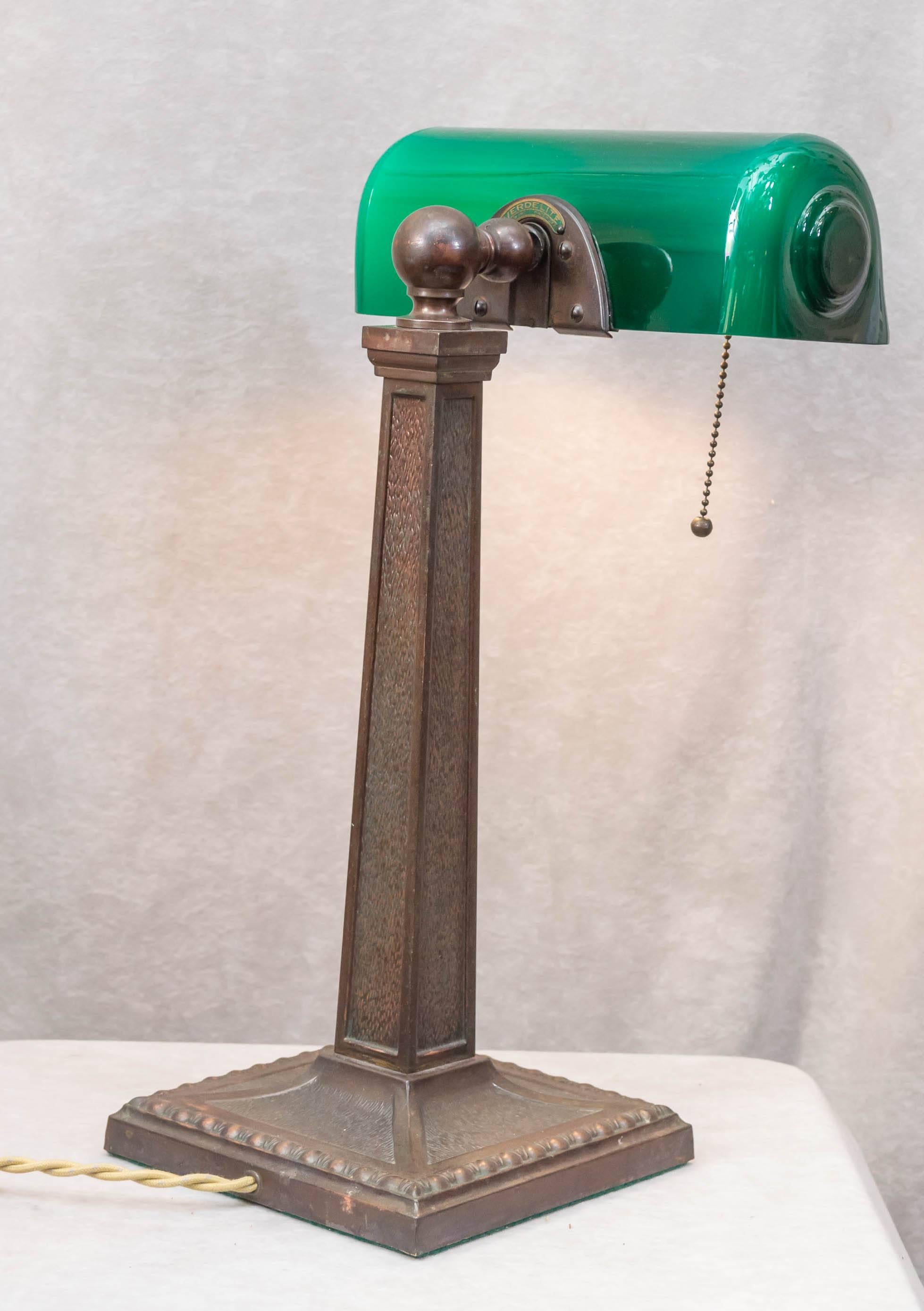 Edwardian Banker's Desk Lamp by Verdelite