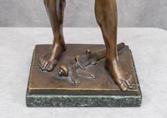 Austrian Bronze Figure of a Nude Male Warrior