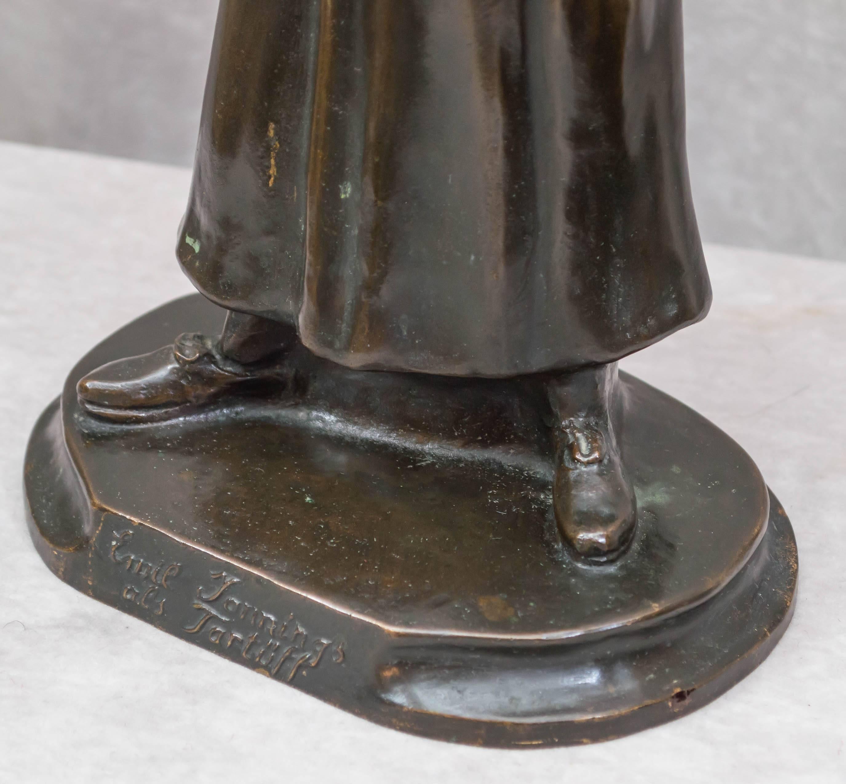 Beaux-Arts Figura di bronzo tedesca di Emil Jannings, interesse per Hollywood e il cinema in vendita