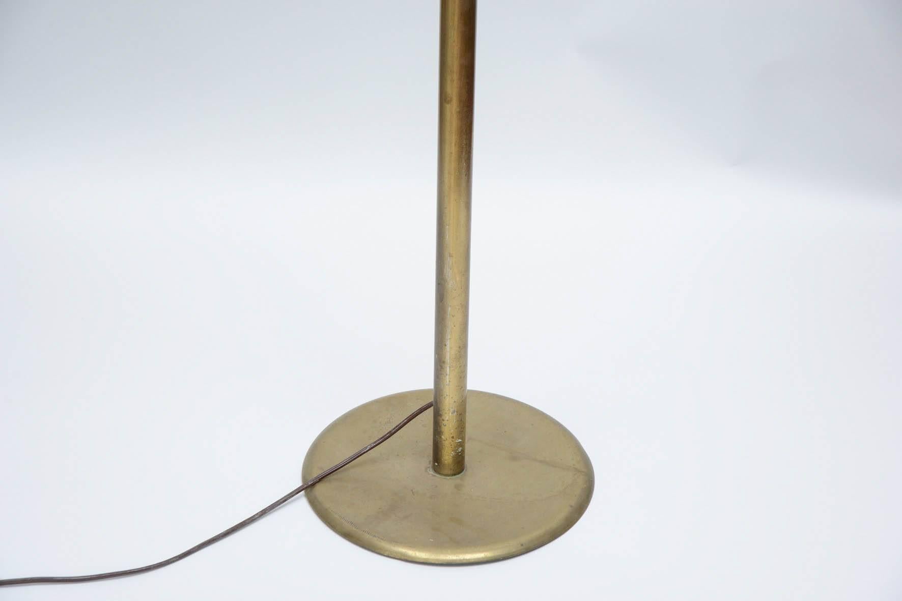 Mid-Century Modern Pair of Elegant Brass Floor Lamps