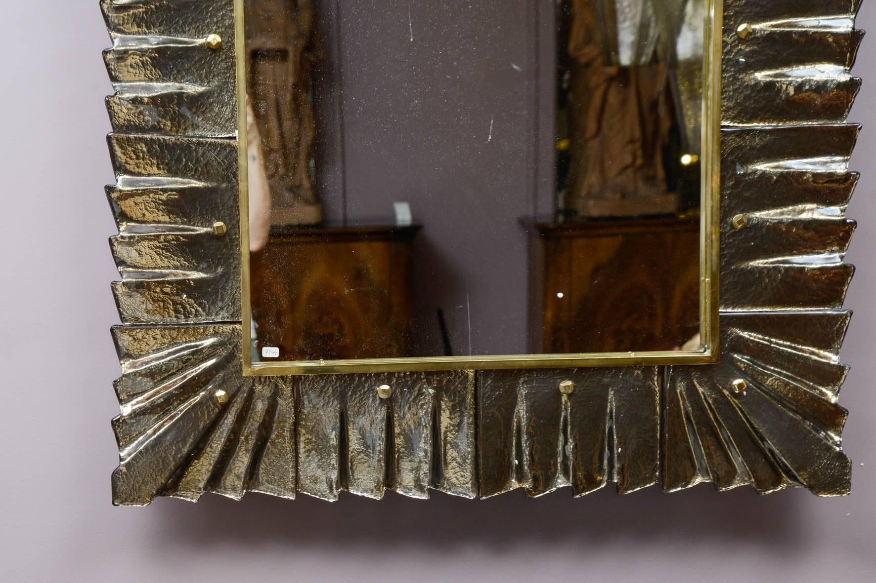 Modern Decorative Pair of Murano Glass Mirrors