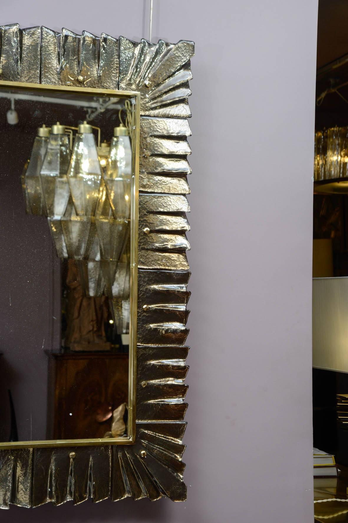 Italian Decorative Pair of Murano Glass Mirrors