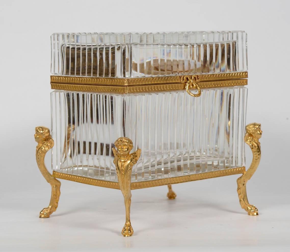 French Stunning Crystal Box For Sale