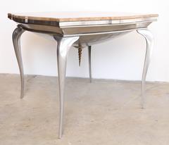 Mark Brazier Jones Mid-Century Unique Signed Central Table Steel and Marble