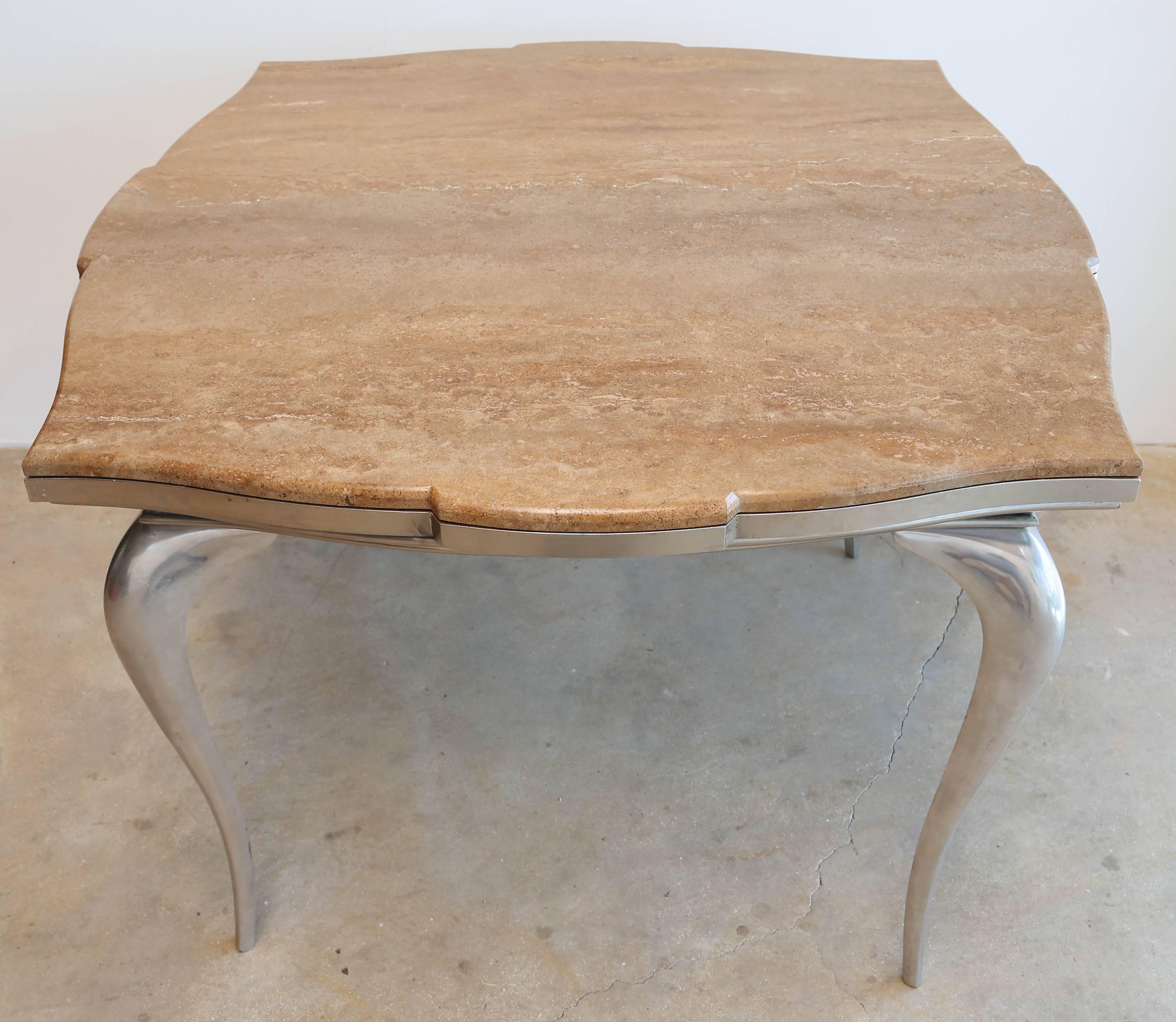 Mark Brazier Jones Mid-Century Unique Signed Central Table Steel and Marble For Sale 2