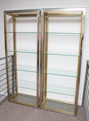 Metallregale aus der Mitte des Jahrhunderts im Willy-Rizzo-Stil