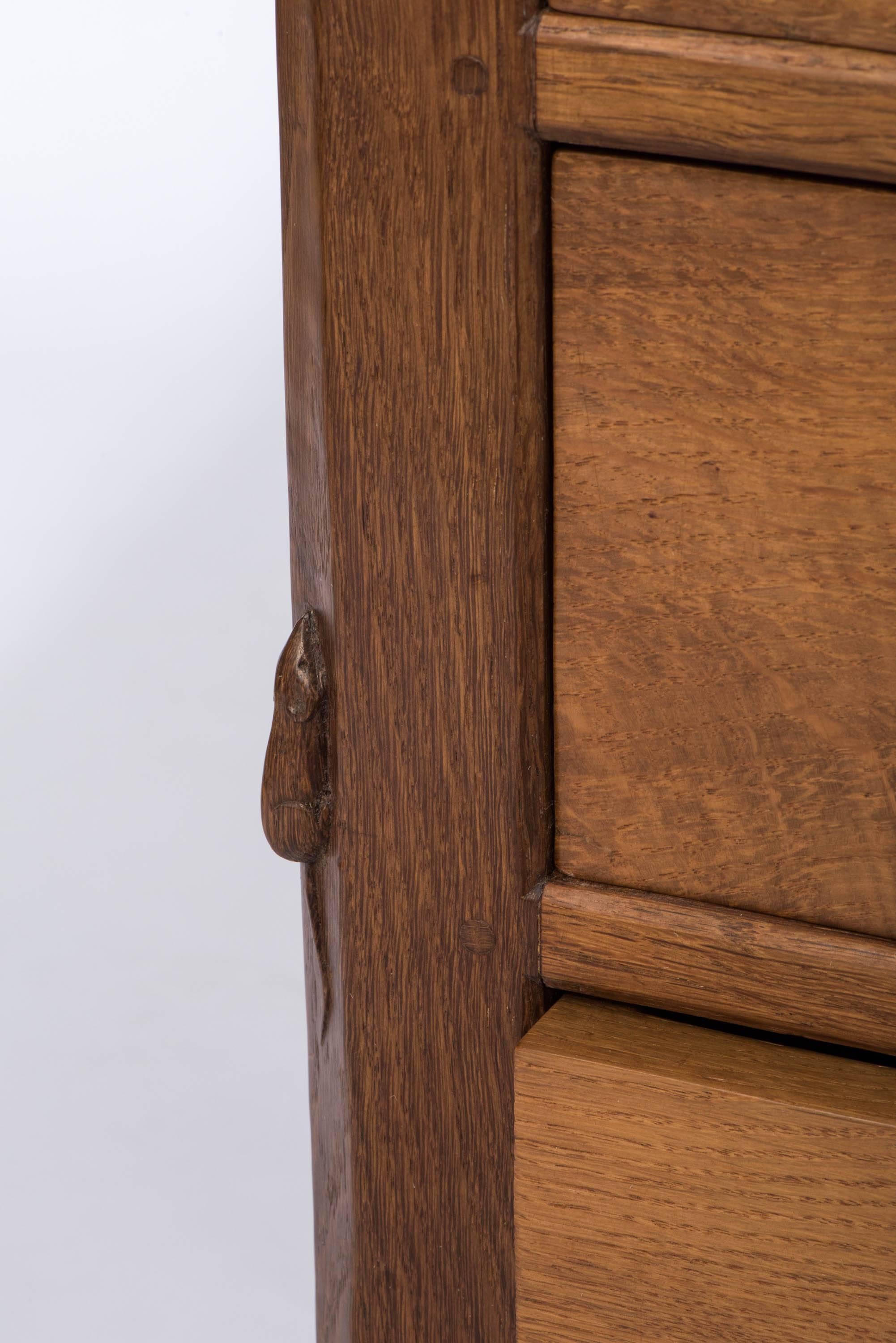 British Robert Mouseman Thompson oak dressing table, England circa 1930