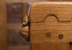 Robert Mouseman Thompson oak twin bed "FJB", England circa 1930