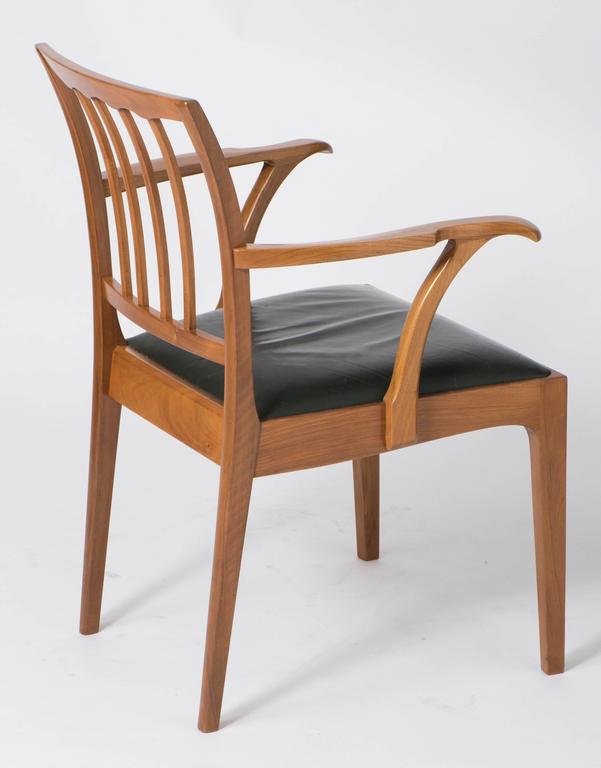 Edward Barnsley set of eight walnut chairs, England circa 1971 For Sale