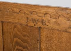 Robert Mouseman Thompson oak twin bed "JWB", England circa 1930