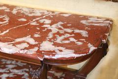 French Country Walnut Console with Marble Top, Late 19th Century