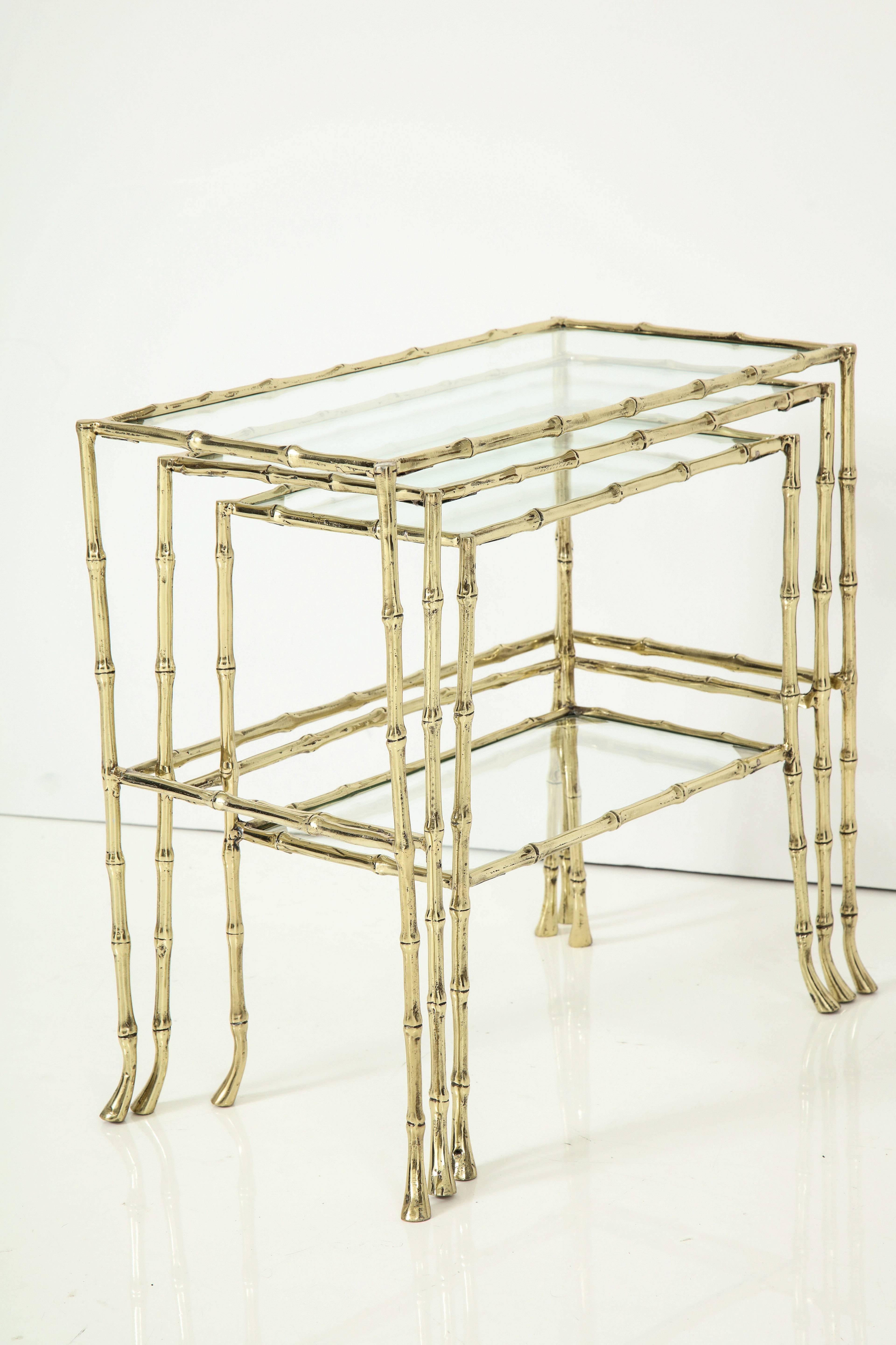 Set of Three Faux Bamboo Nesting Tables 1