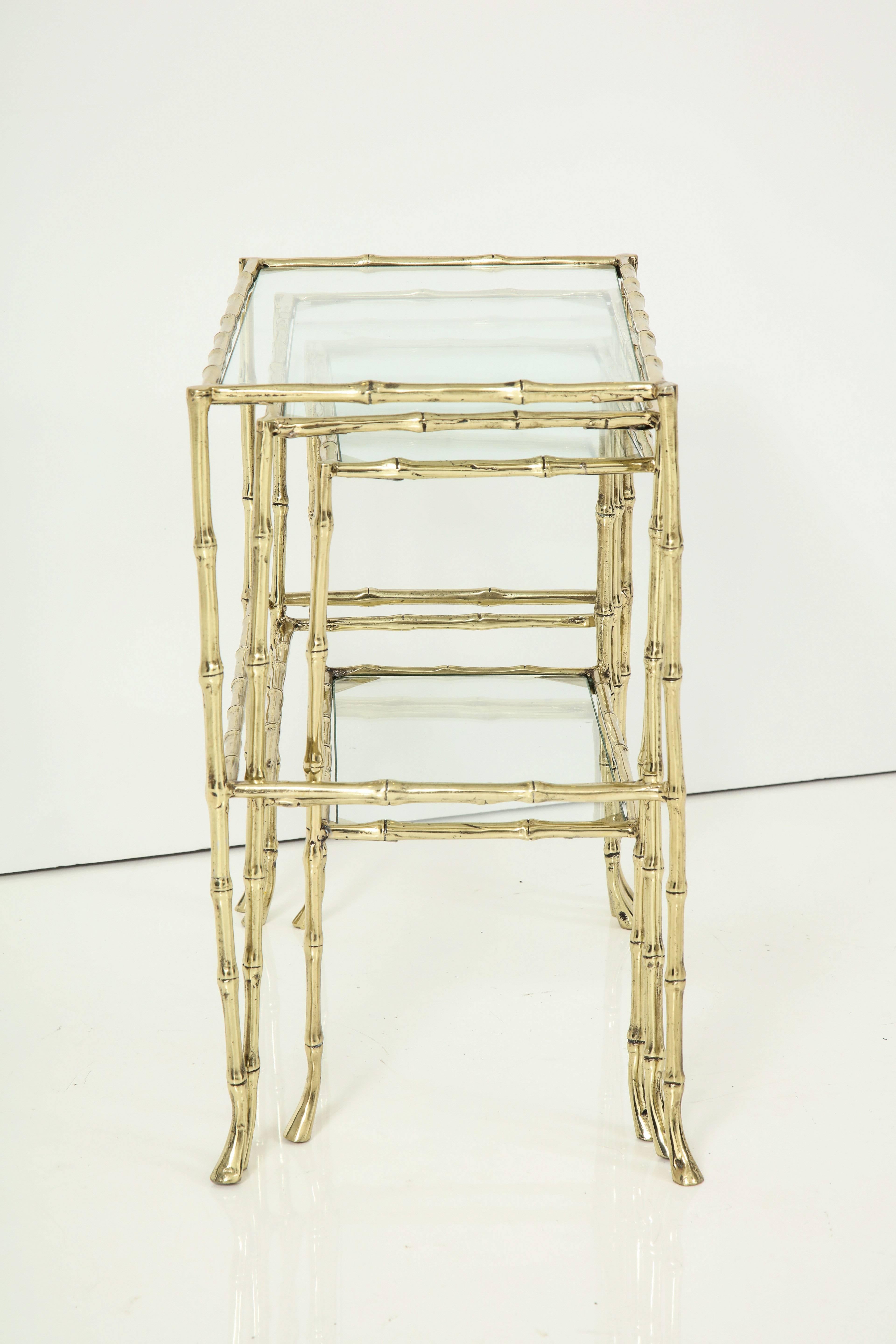 Set of Three Faux Bamboo Nesting Tables 2