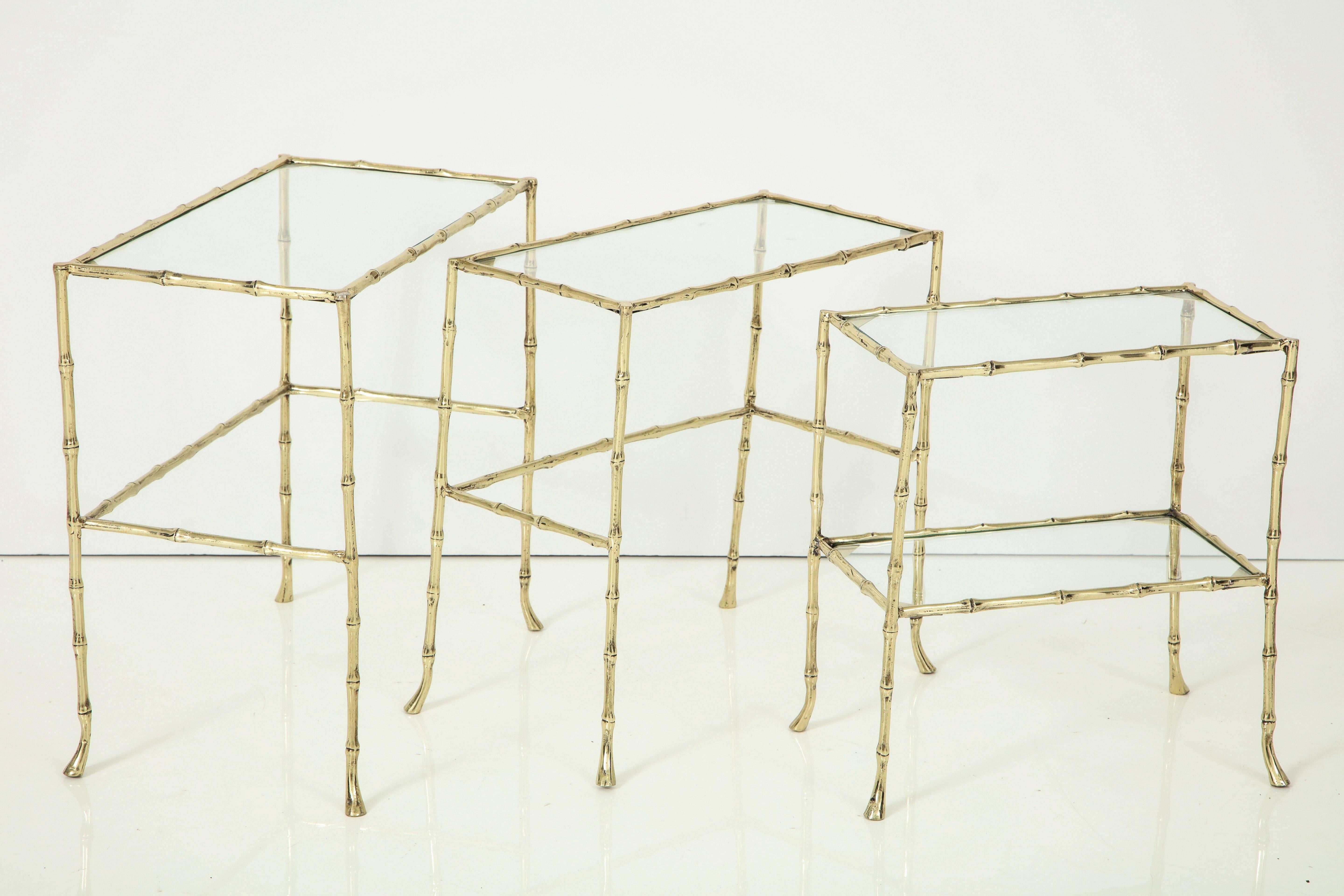 Set of Three Faux Bamboo Nesting Tables 4