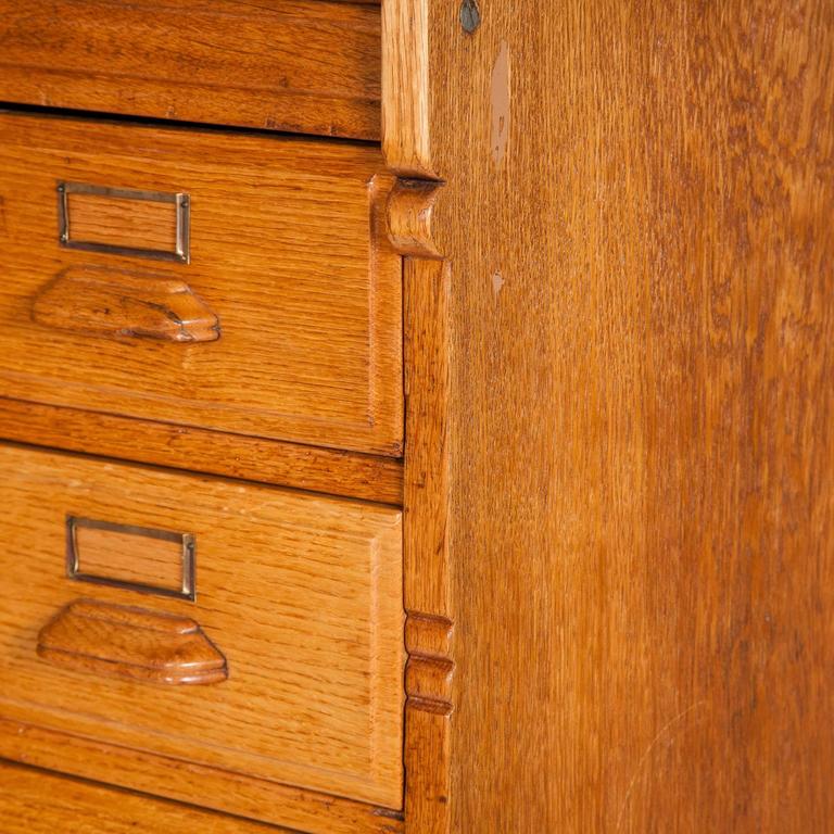 45 Drawer Golden Oak Haberdashery with Brass Label Holders For