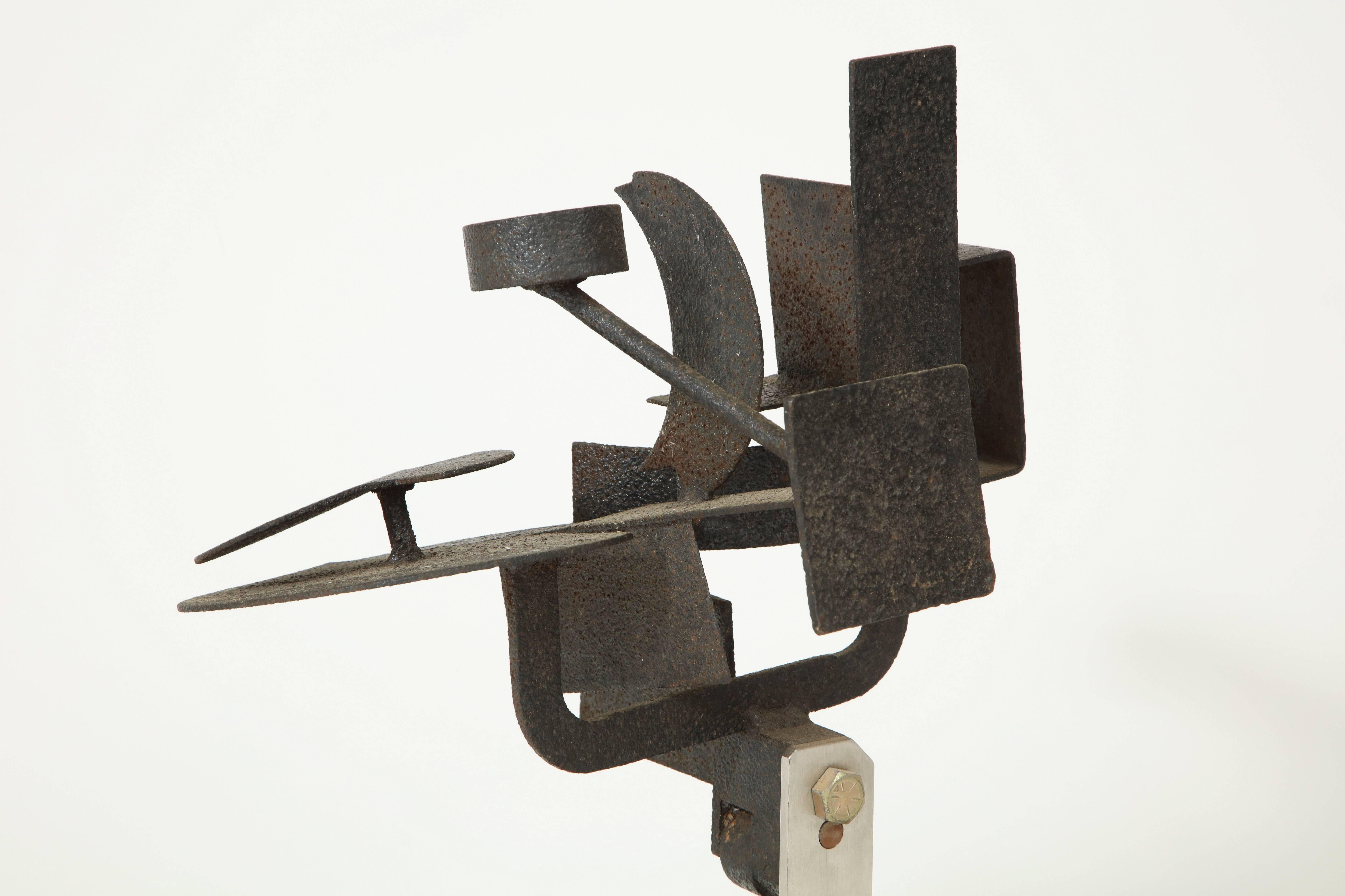 Cut Steel Modernist Sculpture For Sale