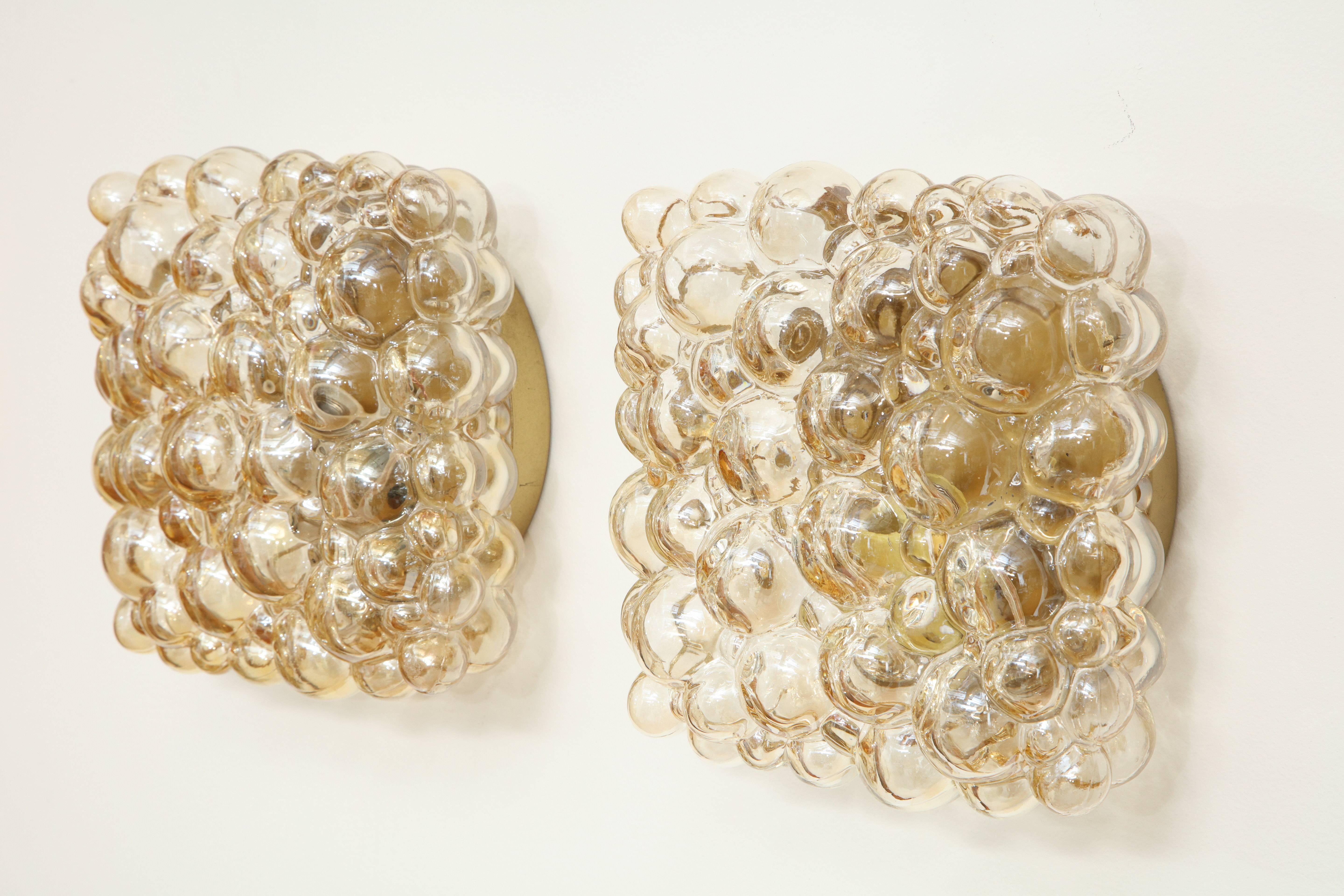 Pair of Champagne Bubble Sconces by Helena Tynell In Excellent Condition For Sale In New York, NY