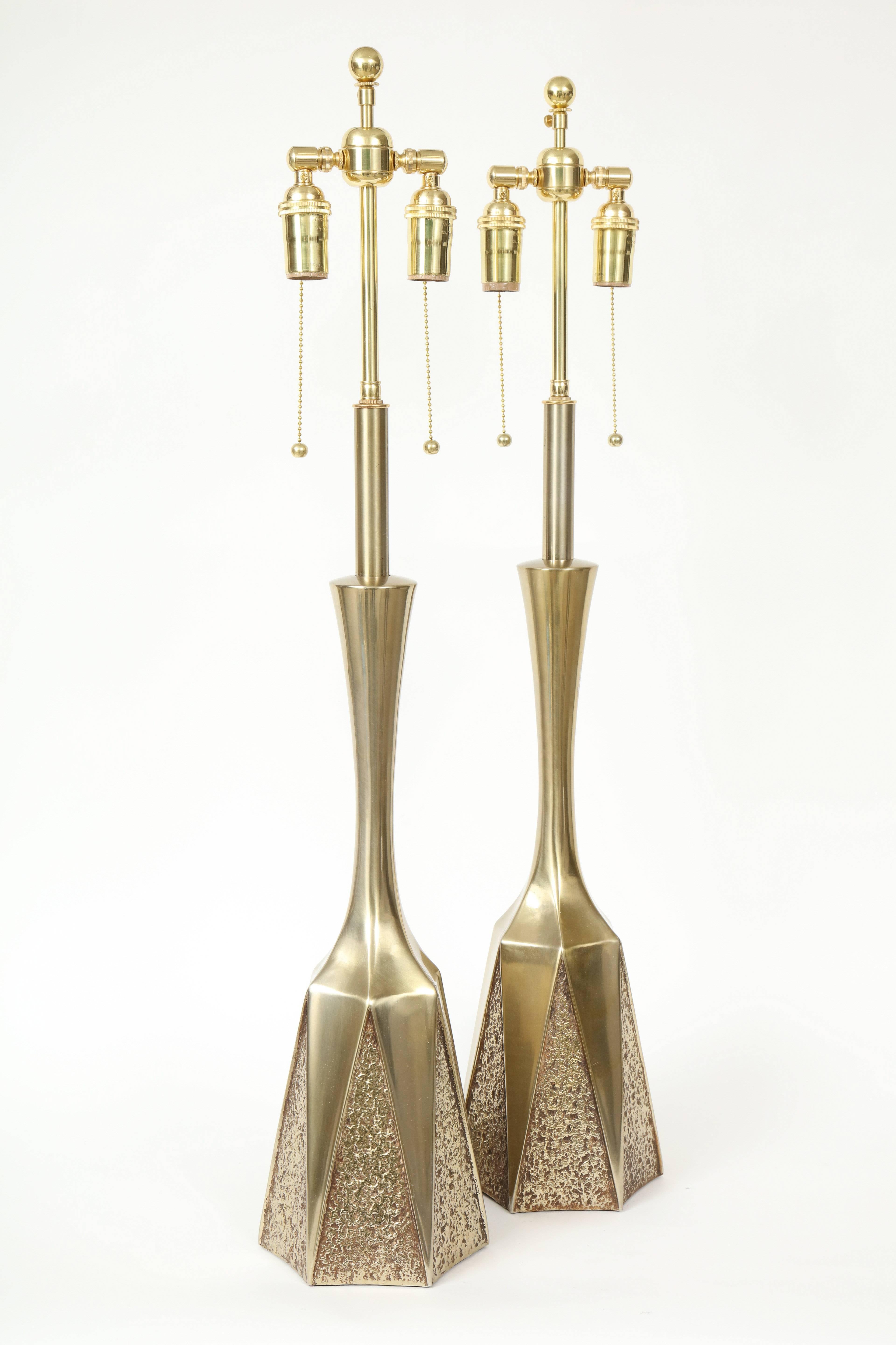 Late 20th Century Pair of Brutalist Lamps by Laurel Lamp Company