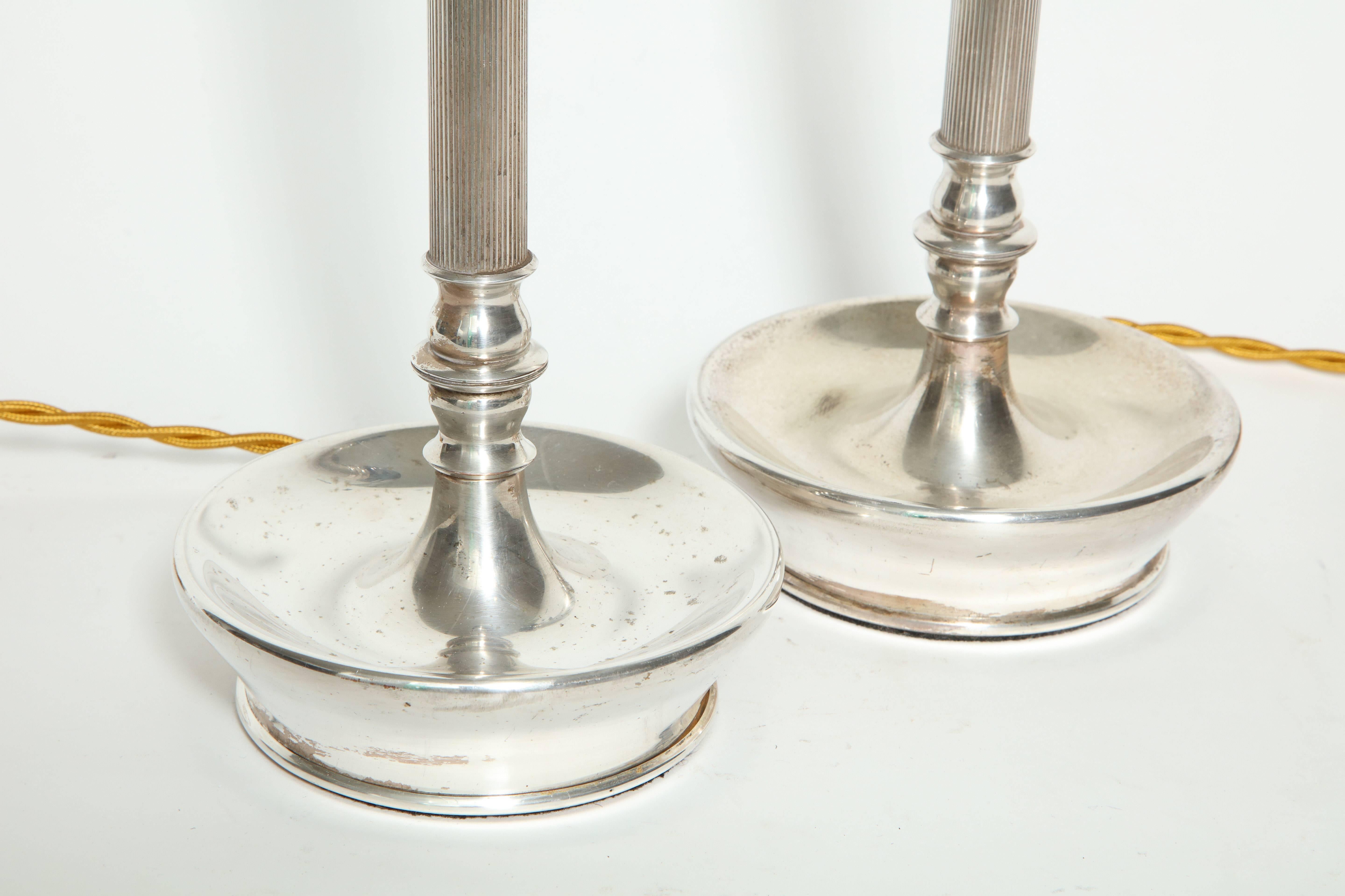 Mid-Century Modern Valenti Silver Plated Lamps