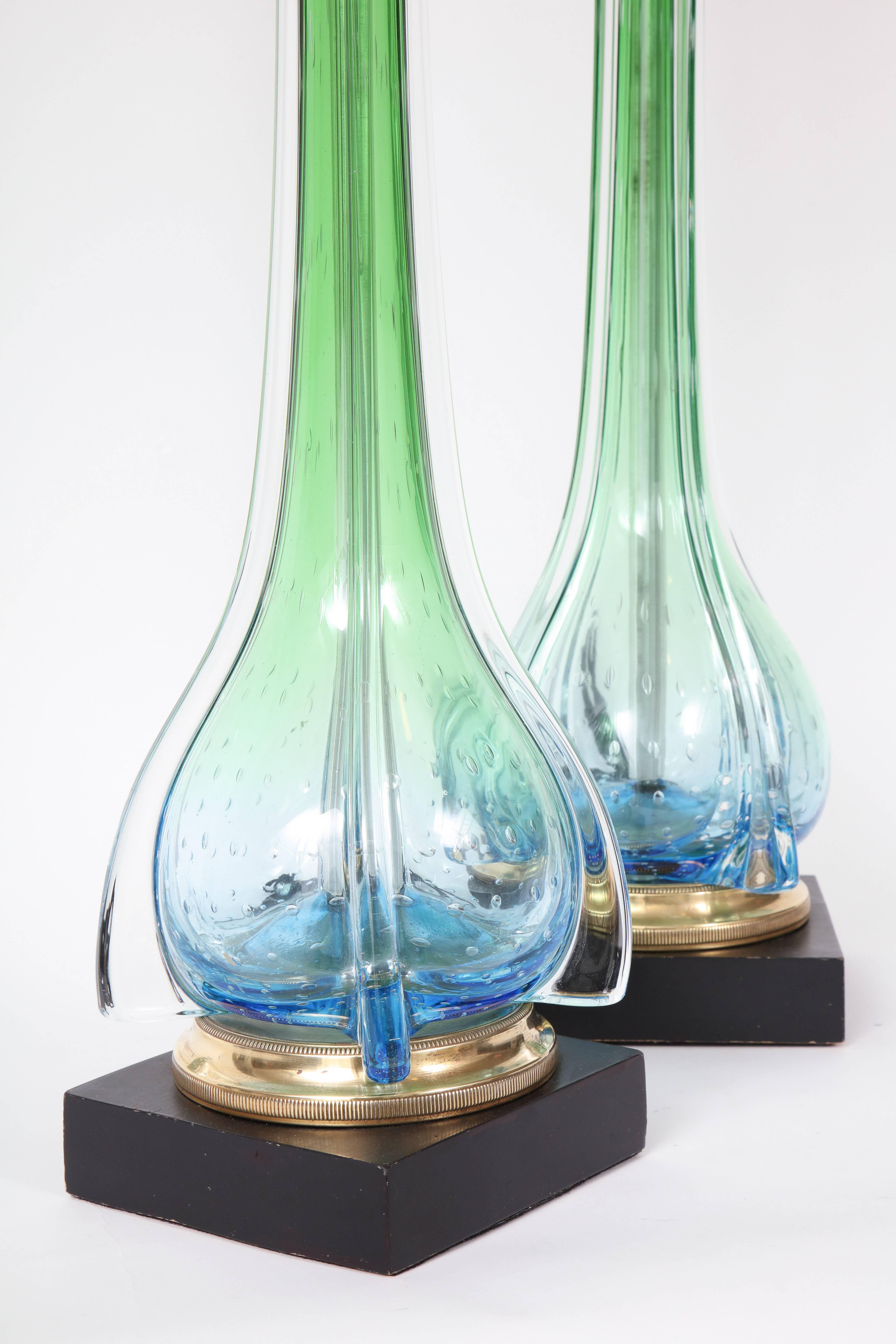 Pair of Beautiful Murano Lamps by Seguso 3