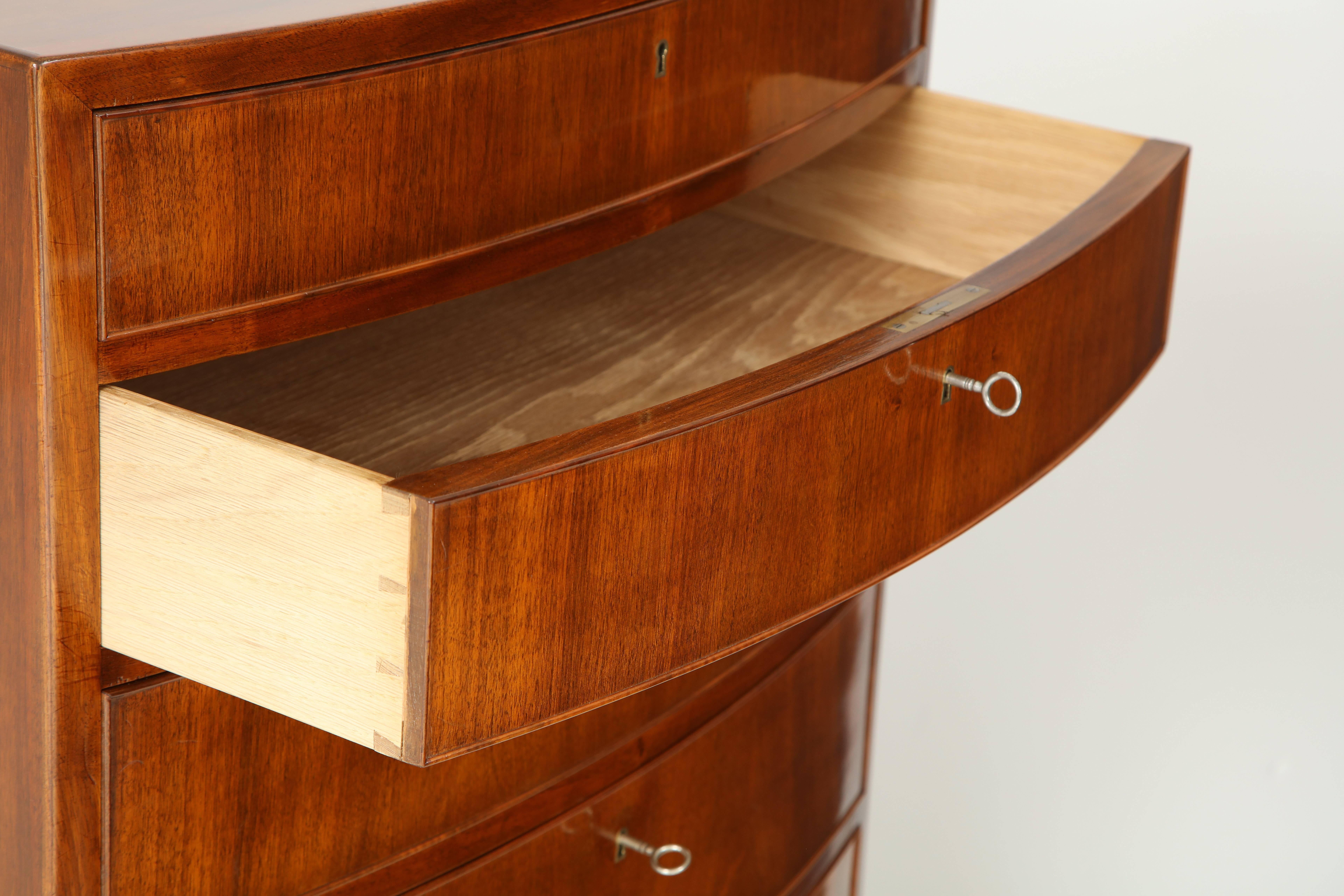 Frits Henningsen Tall Chest of Drawers, circa 1940s In Excellent Condition In New York, NY