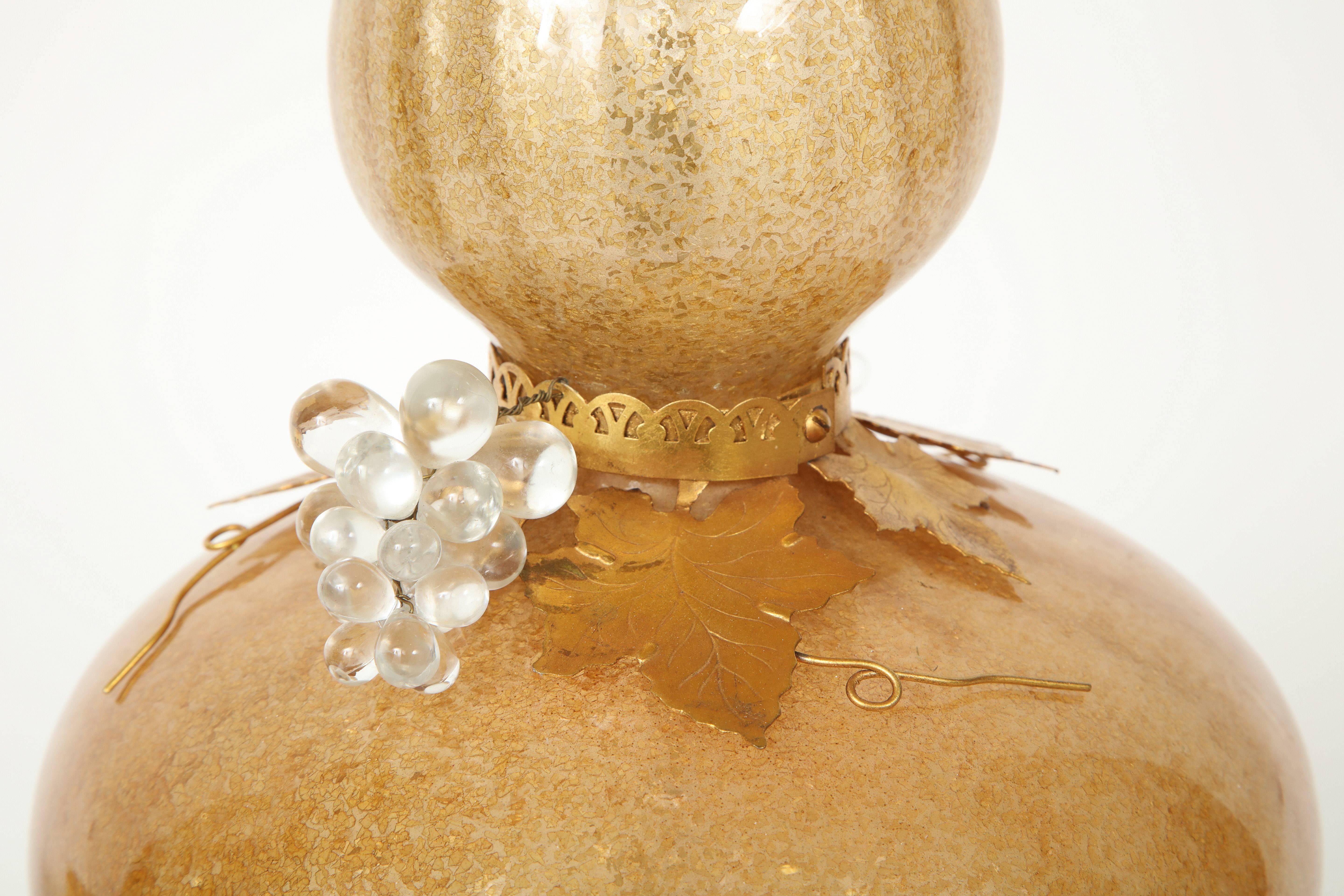 Marbro Gold Murano Glass Lamps 1
