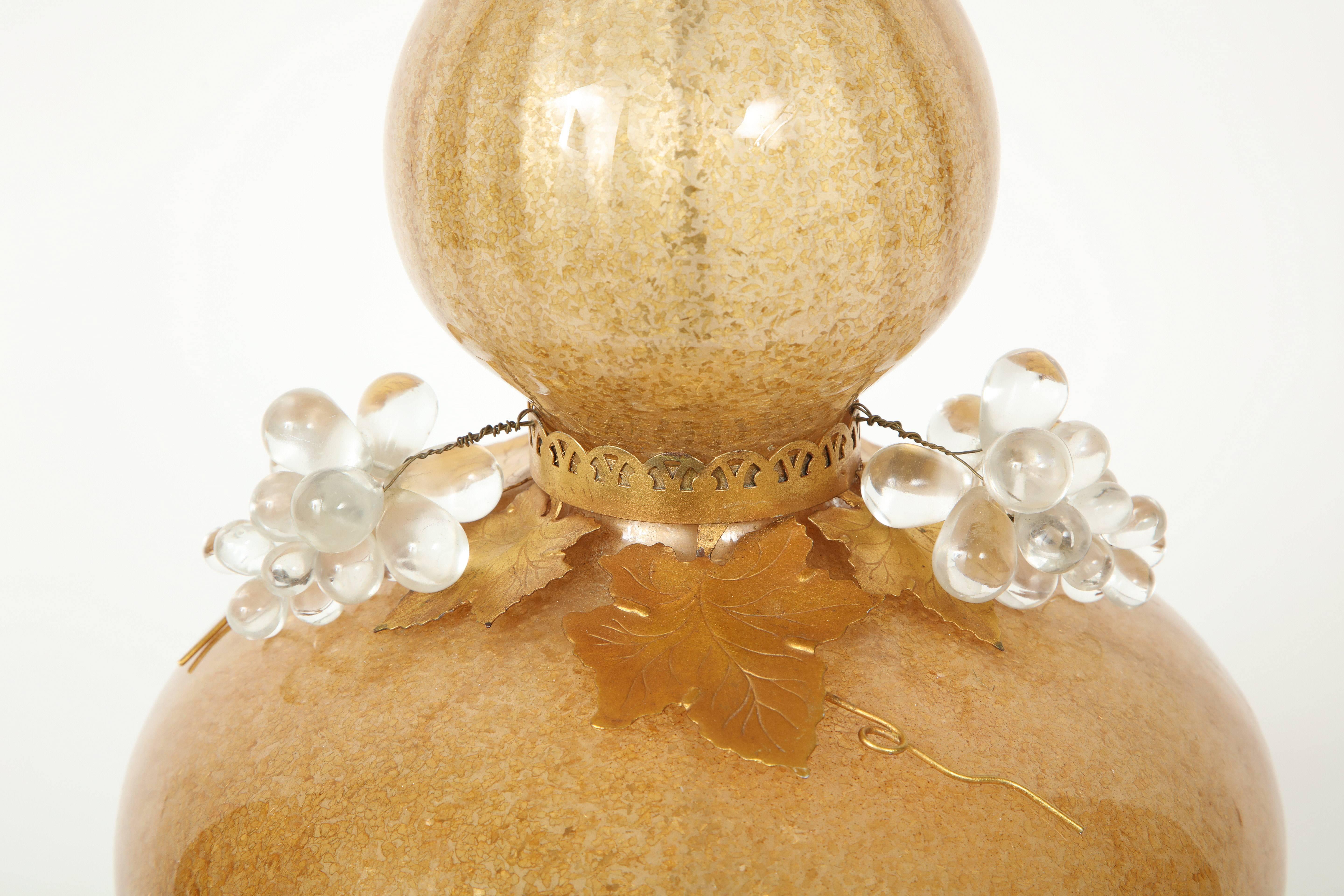 Marbro Gold Murano Glass Lamps 2