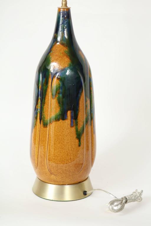 Danish Modern Drip Glaze Lamps at 1stDibs