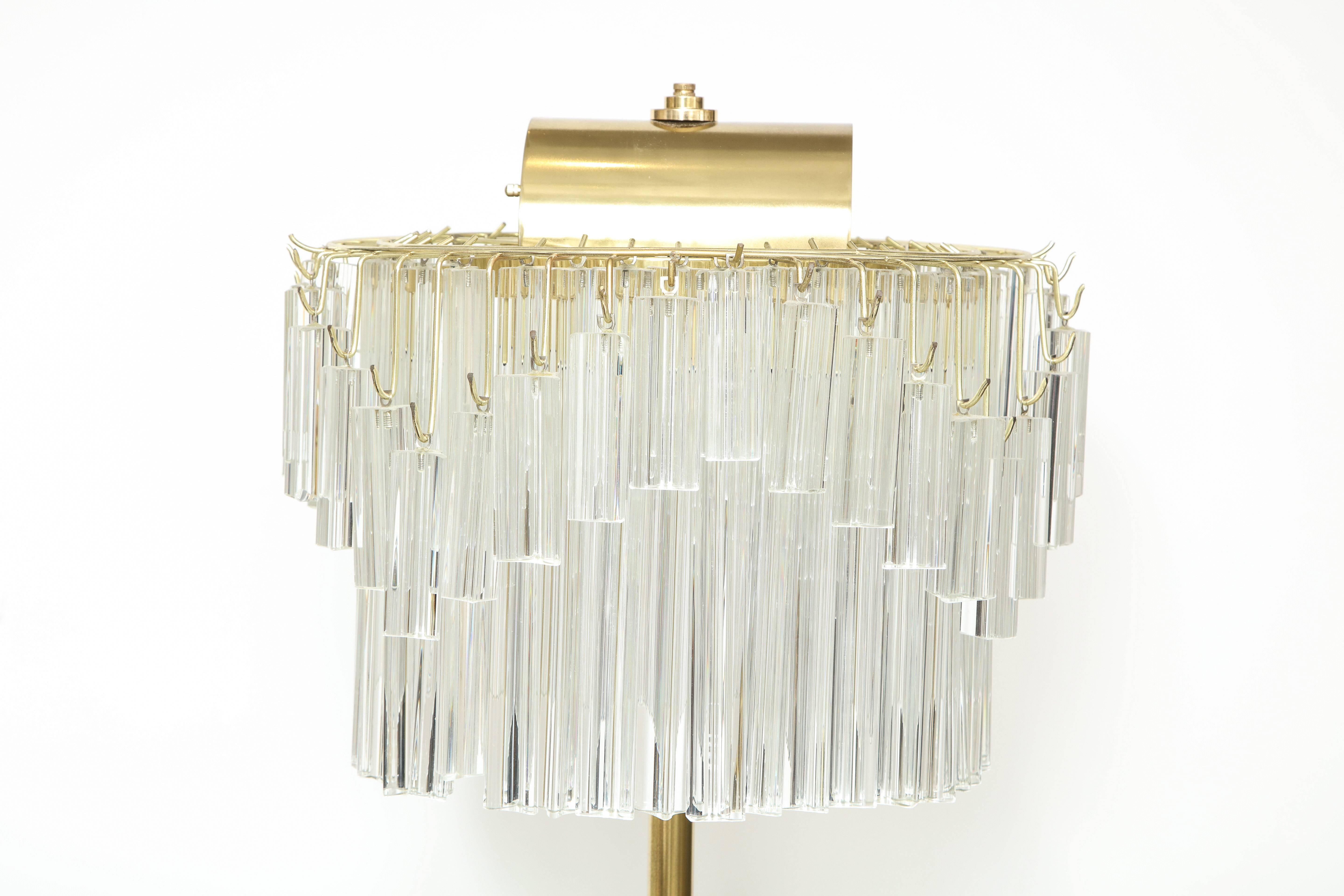 20th Century Venini Crystal Prism Floor Lamp