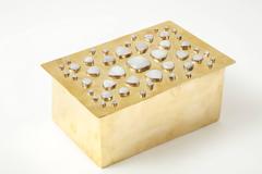 Brass and Cabochon Moonstone Keepsake Box