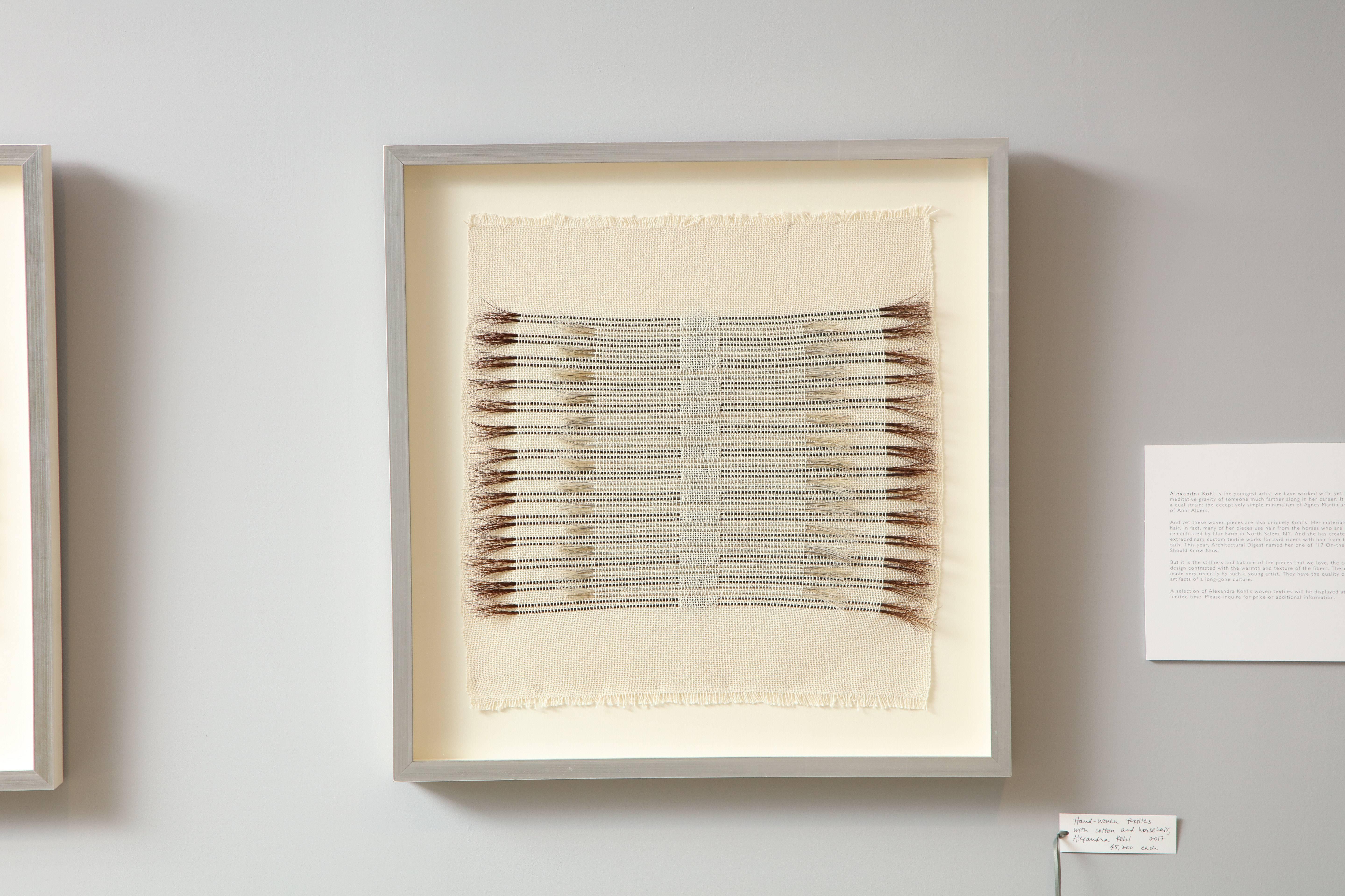 Woven Horsehair Works by Alexandra Kohl In Excellent Condition For Sale In New York, NY