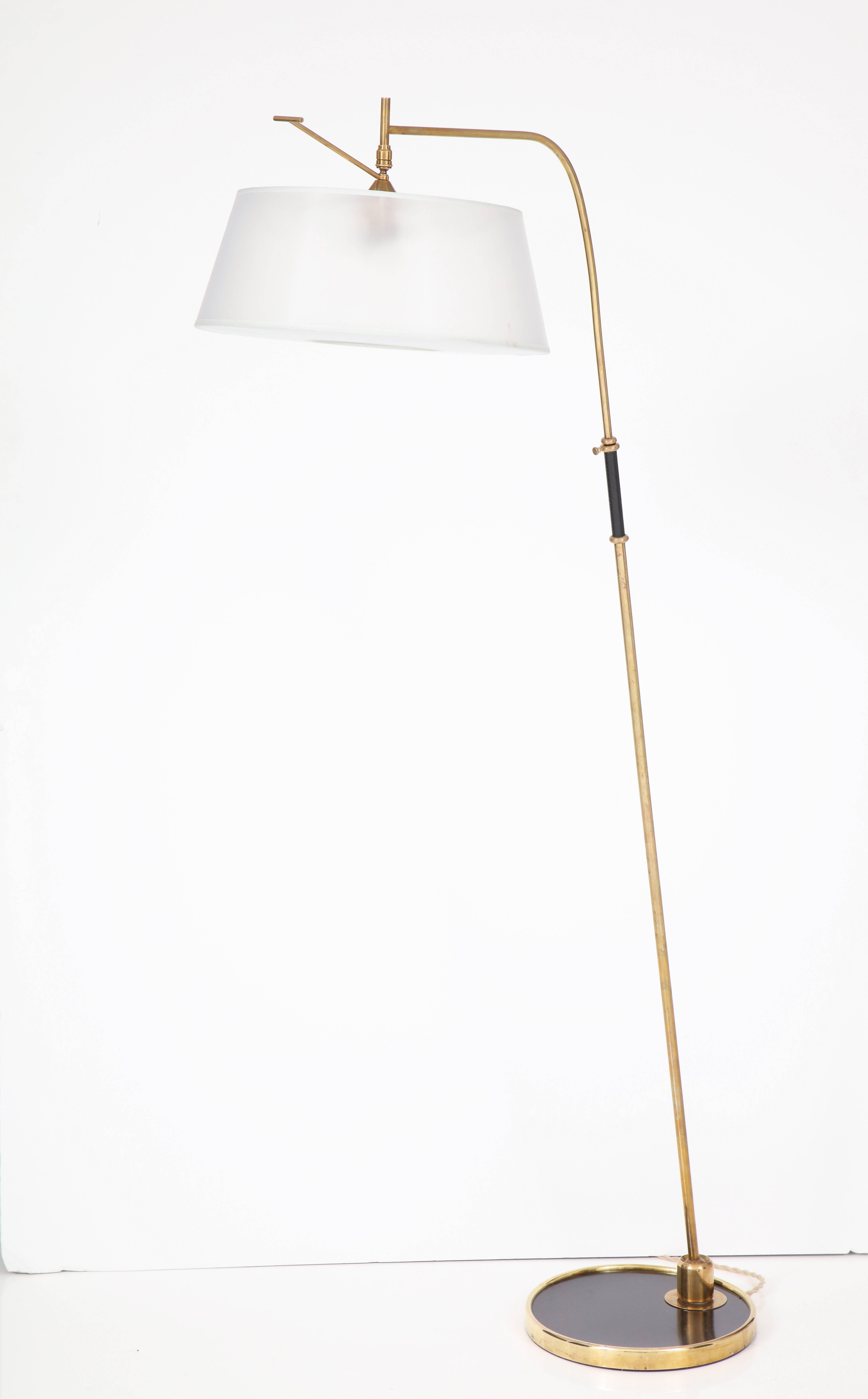 Brass 1950 Maison Lunel Articulating Floor Lamp For Sale