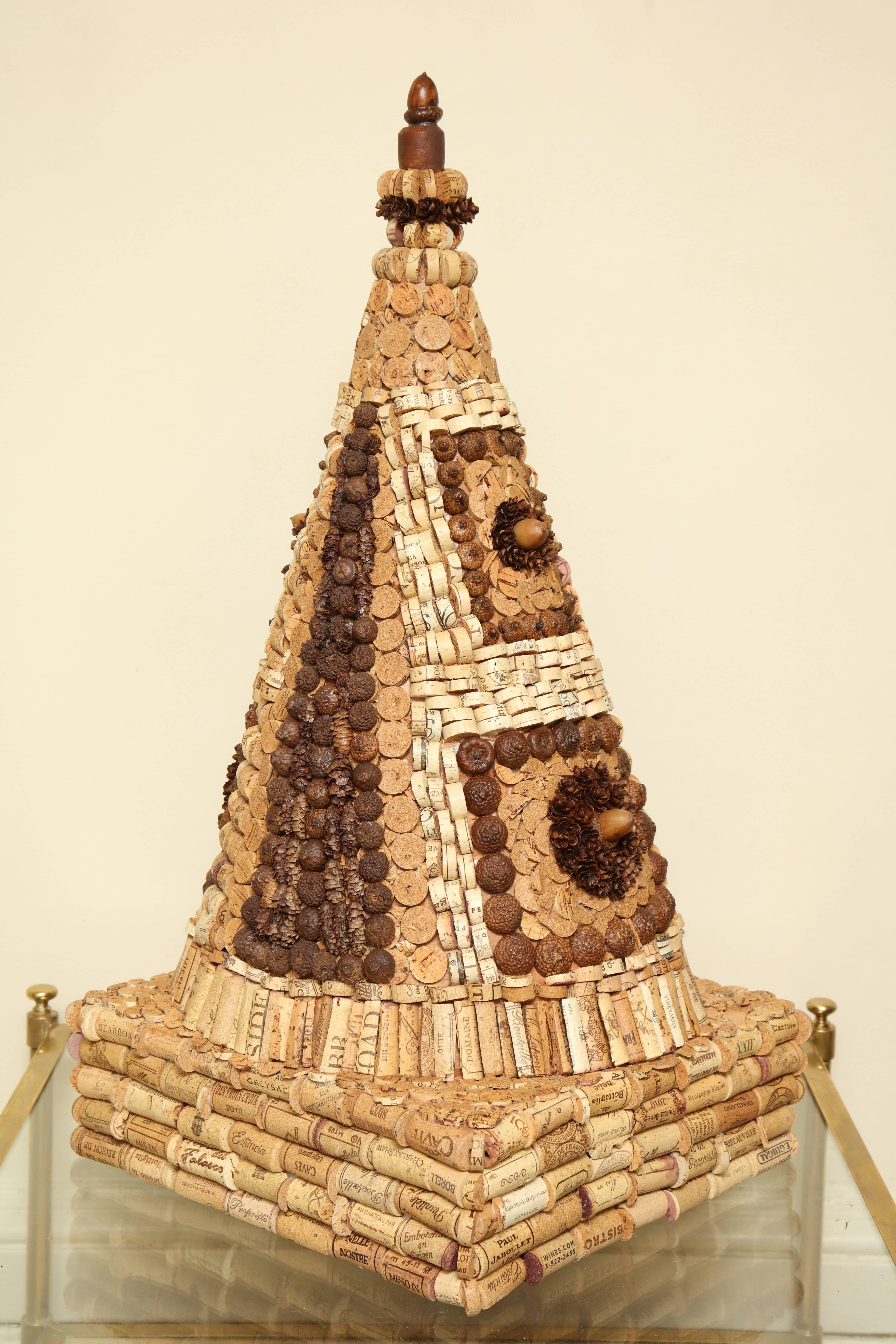 Marian McEvoy Natural Corkillage Cone Sculpture 1