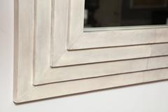 Maßgefertigter quadratischer Pergamentspiegel mit vier gestapelten Ebenen