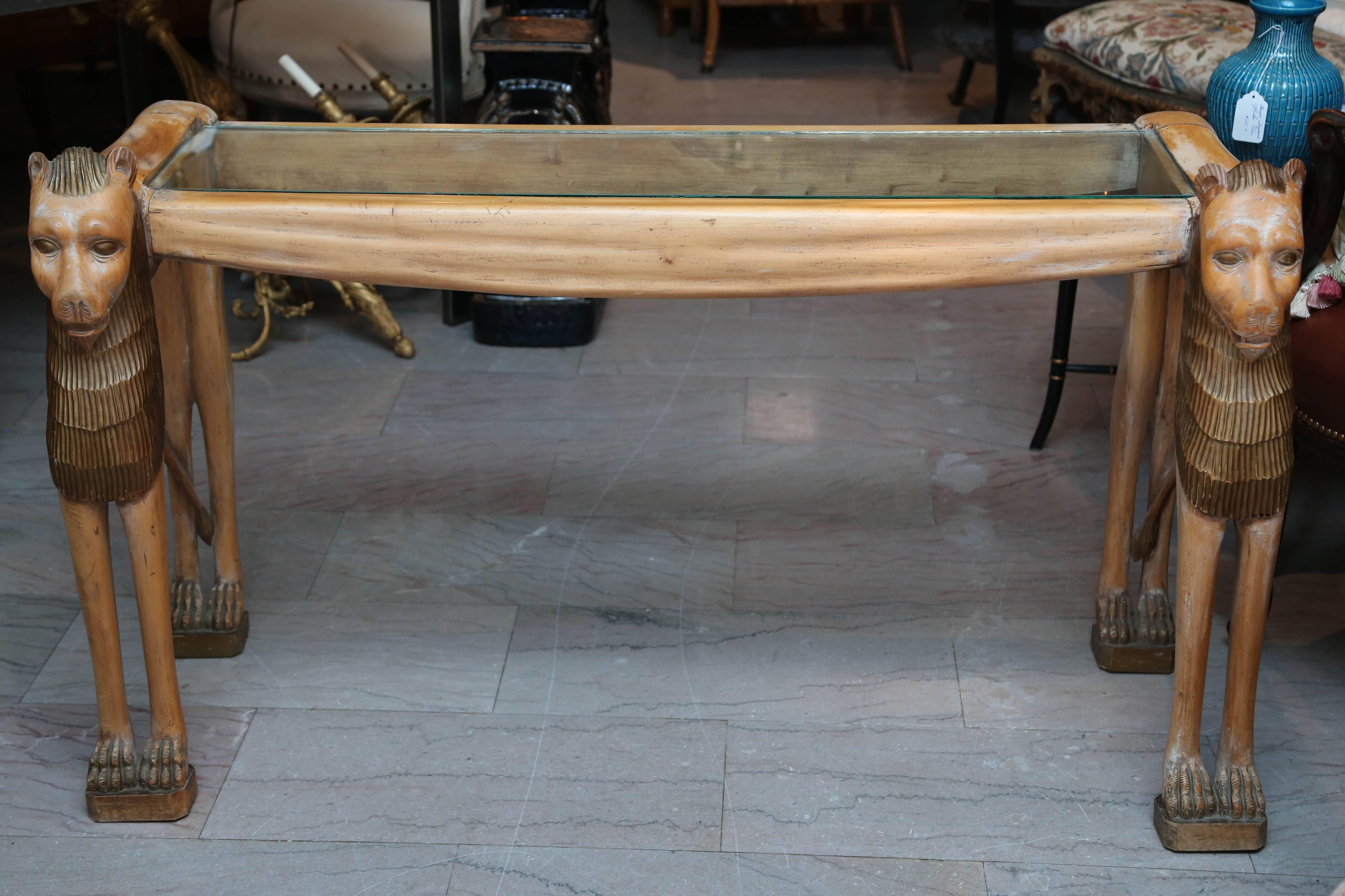 Italian Superb Mid-Century Egyptian Revival Console