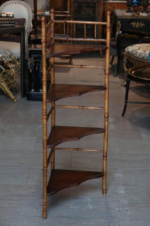 19th Century English Bamboo Corner Etagere For At 1stdibs Good Detail With Serpentine Shelves And Excellent Scale