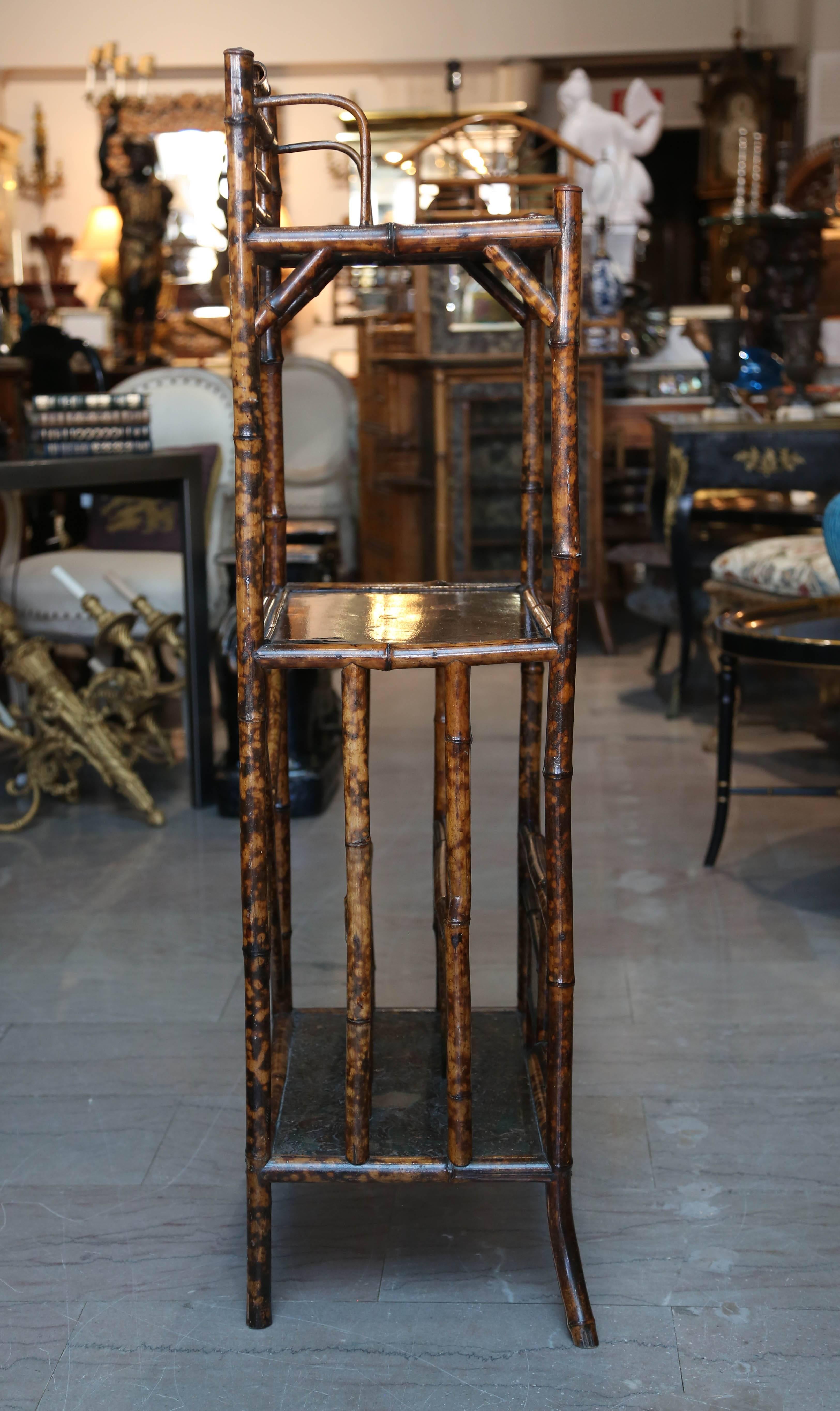 19th Century English Bamboo Étagère with Magazine Stand 3
