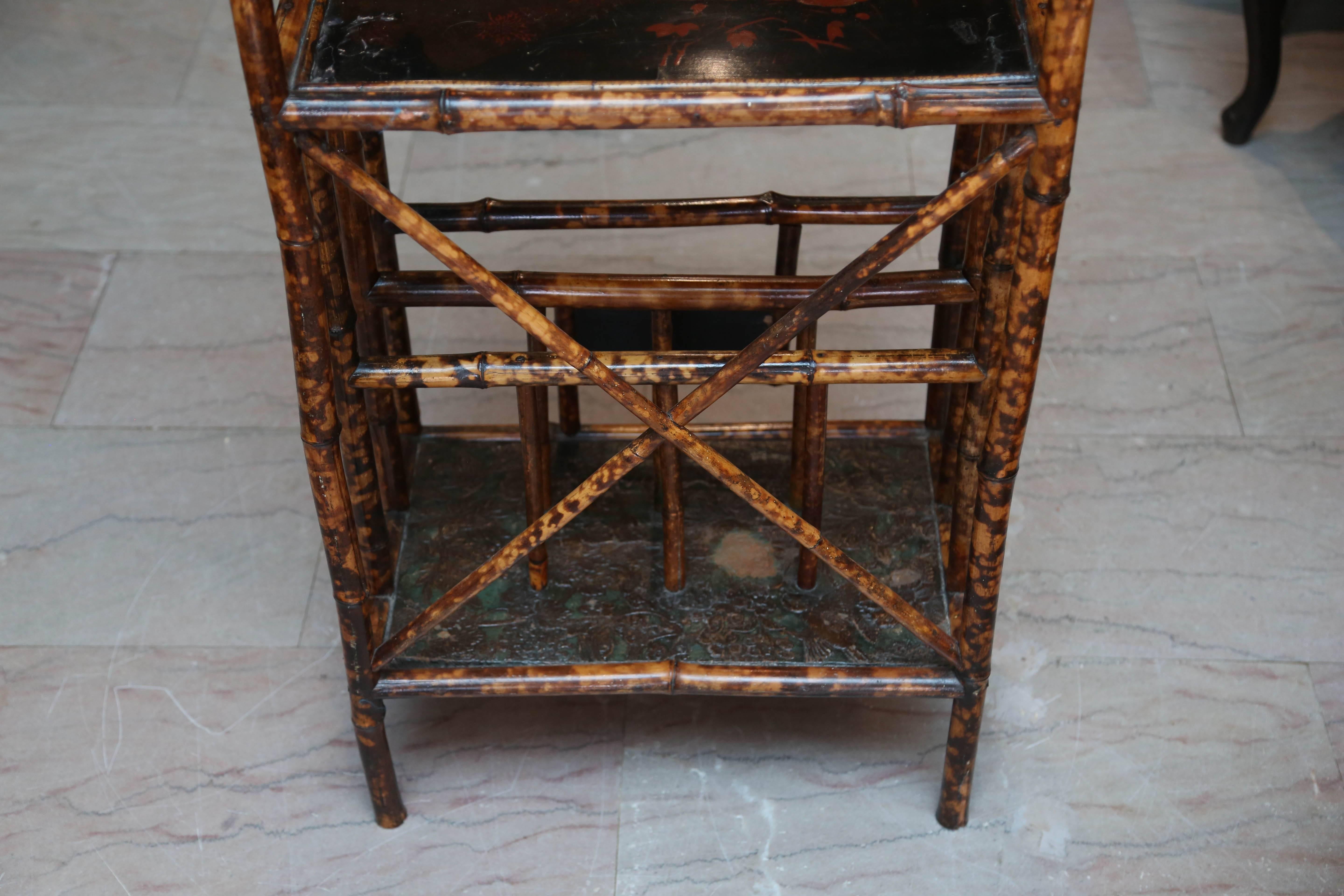 19th Century English Bamboo Étagère with Magazine Stand 5