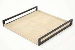 Shagreen Tray with Palm Wood Handles