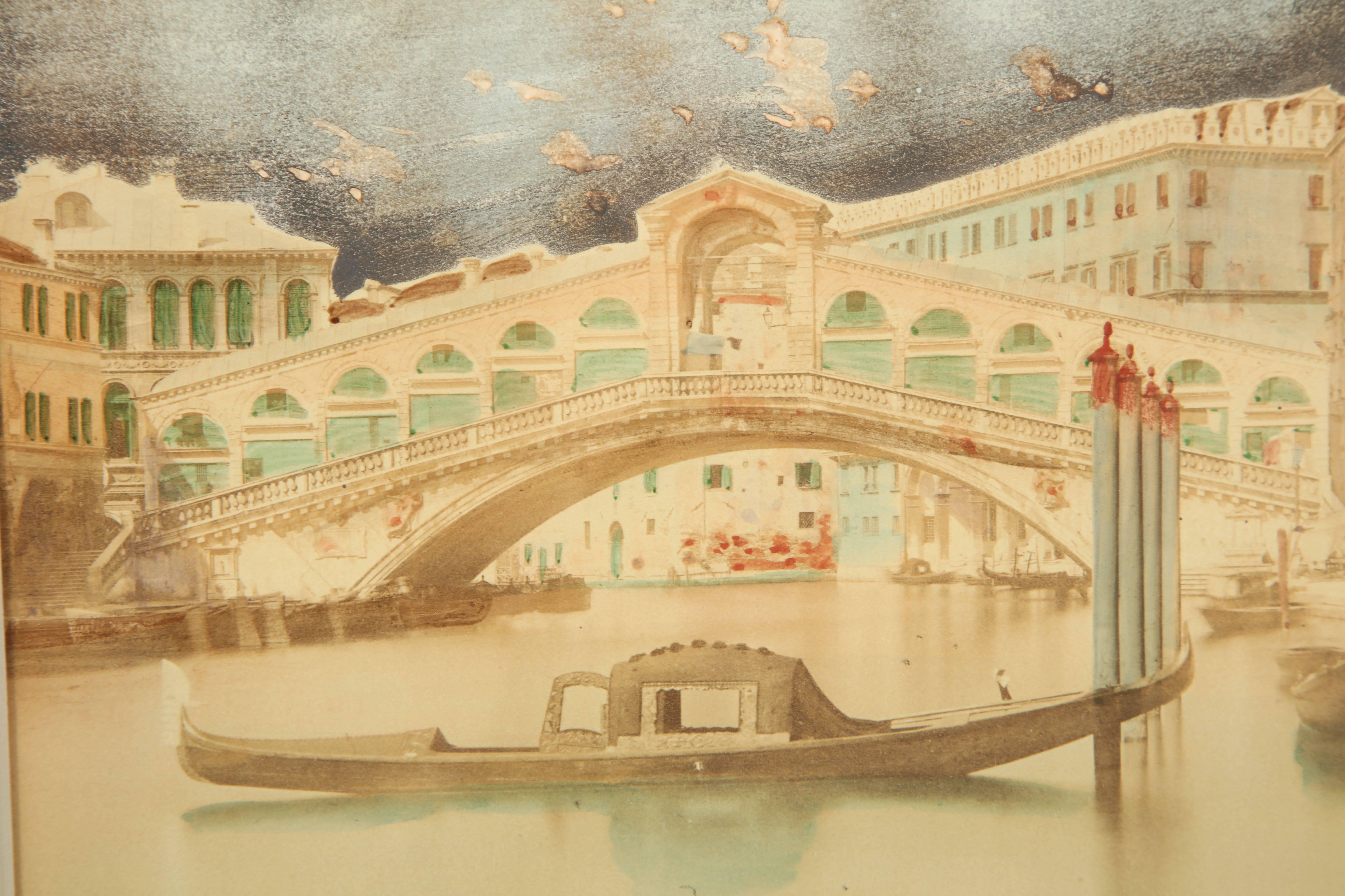 Early 20th Century Handcolored Venice Photos For Sale