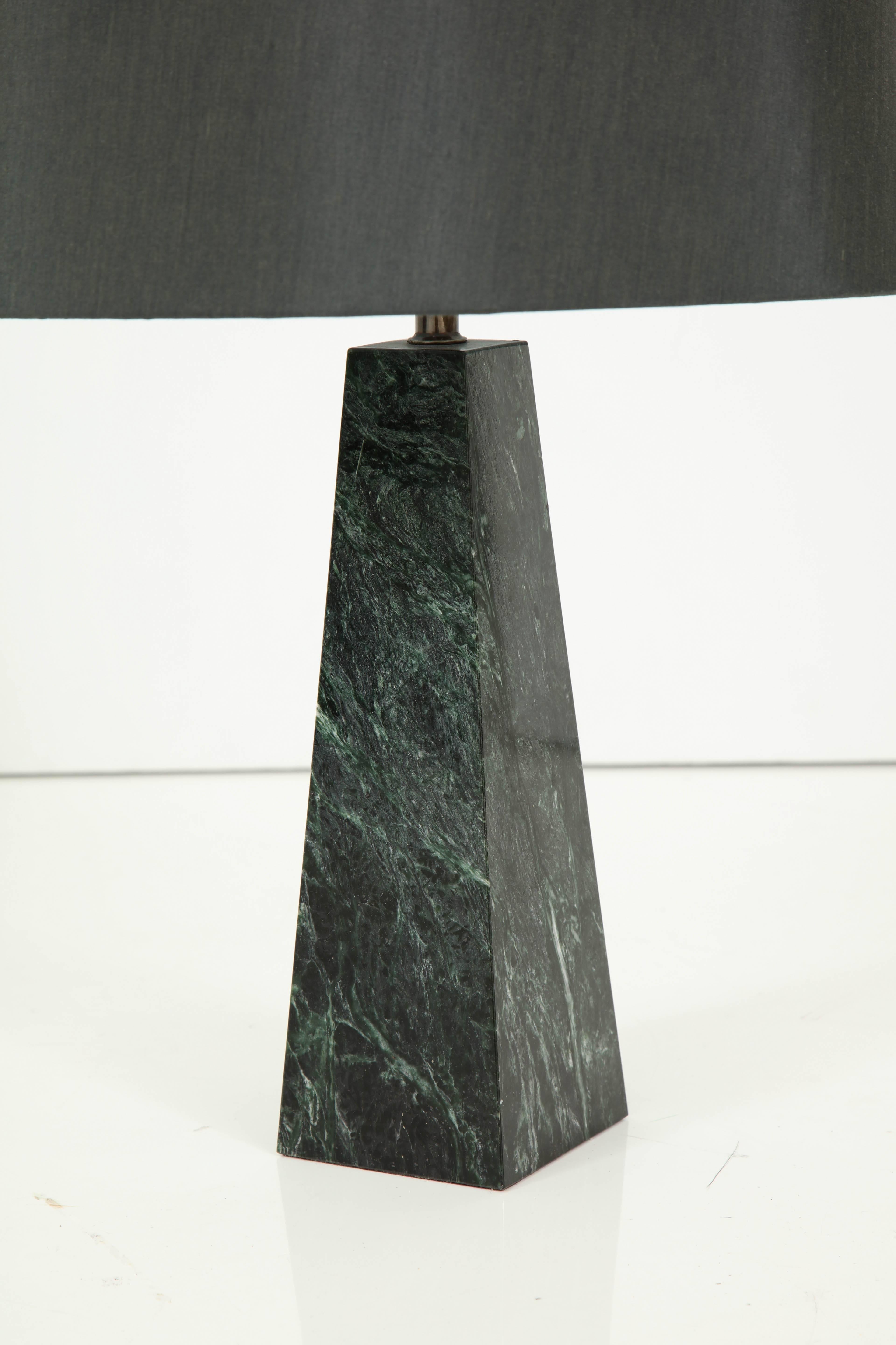 Mid-20th Century Marble Obelisk Table Lamp