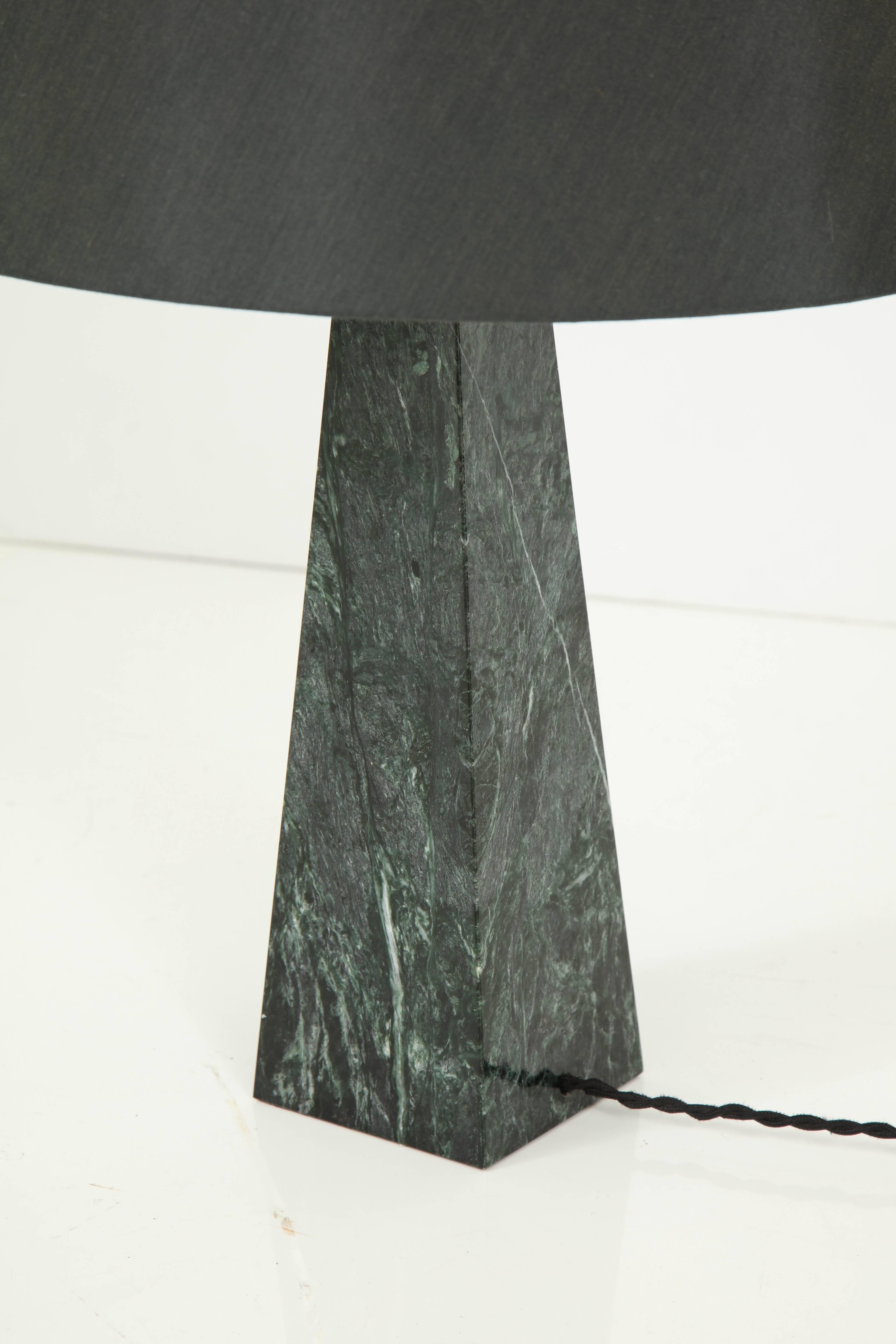 Bronze Marble Obelisk Table Lamp