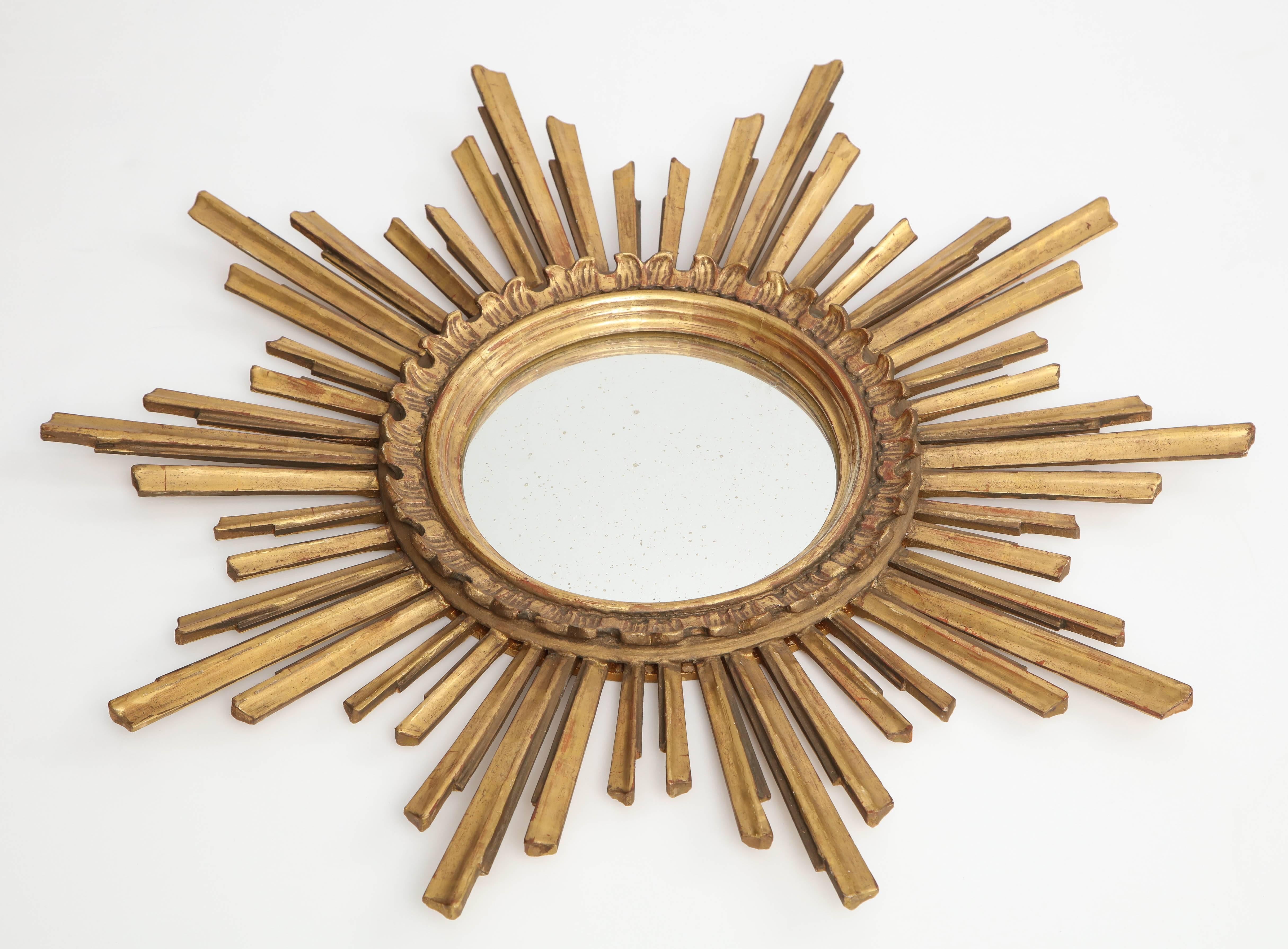 French Giltwood Sunburst Mirror