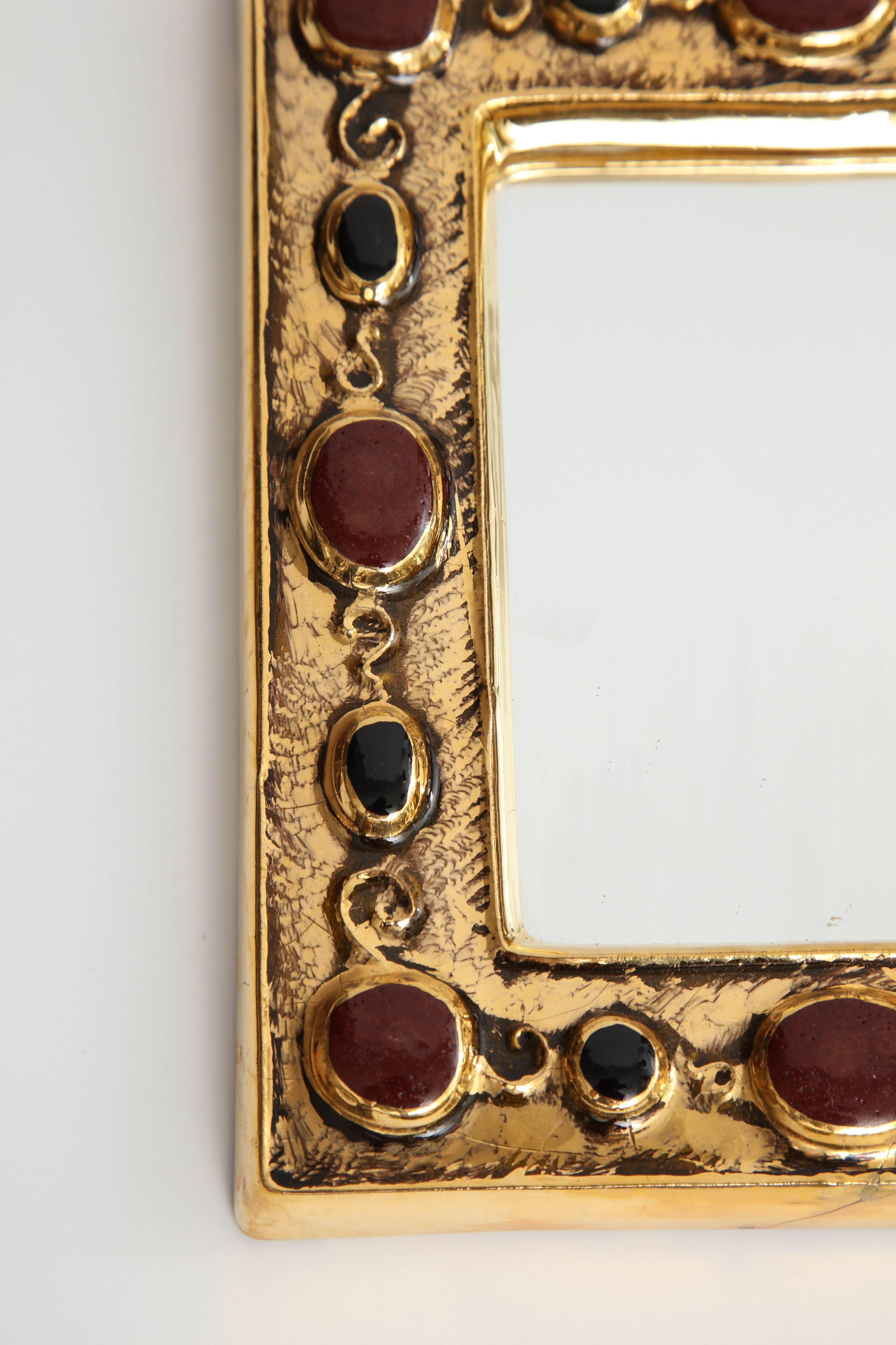 Franois Lembo-Spiegel mit Juwelenbesatz im Zustand „Hervorragend“ im Angebot in New York, NY