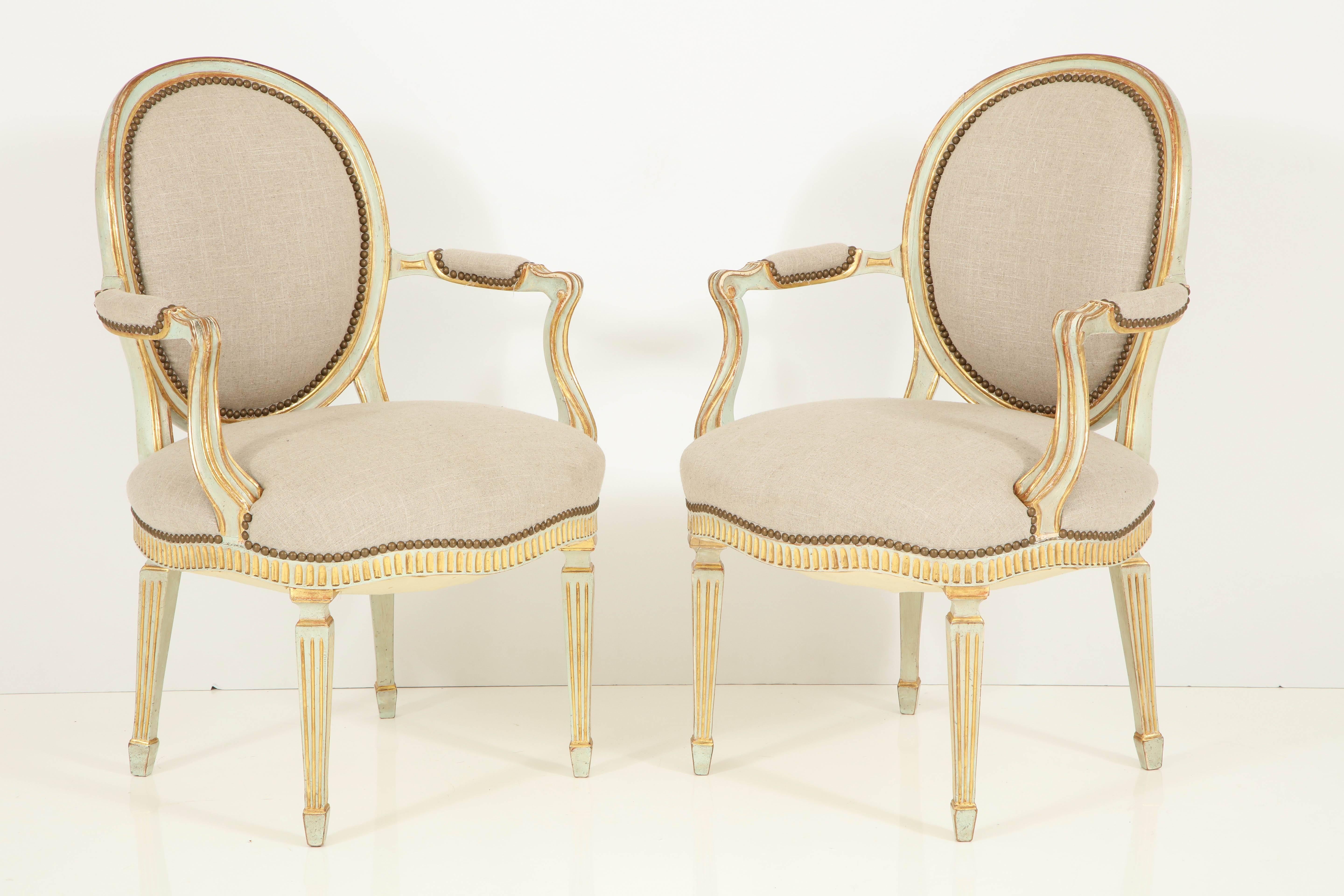 French Pair of Louis XVI Style Fauteuils