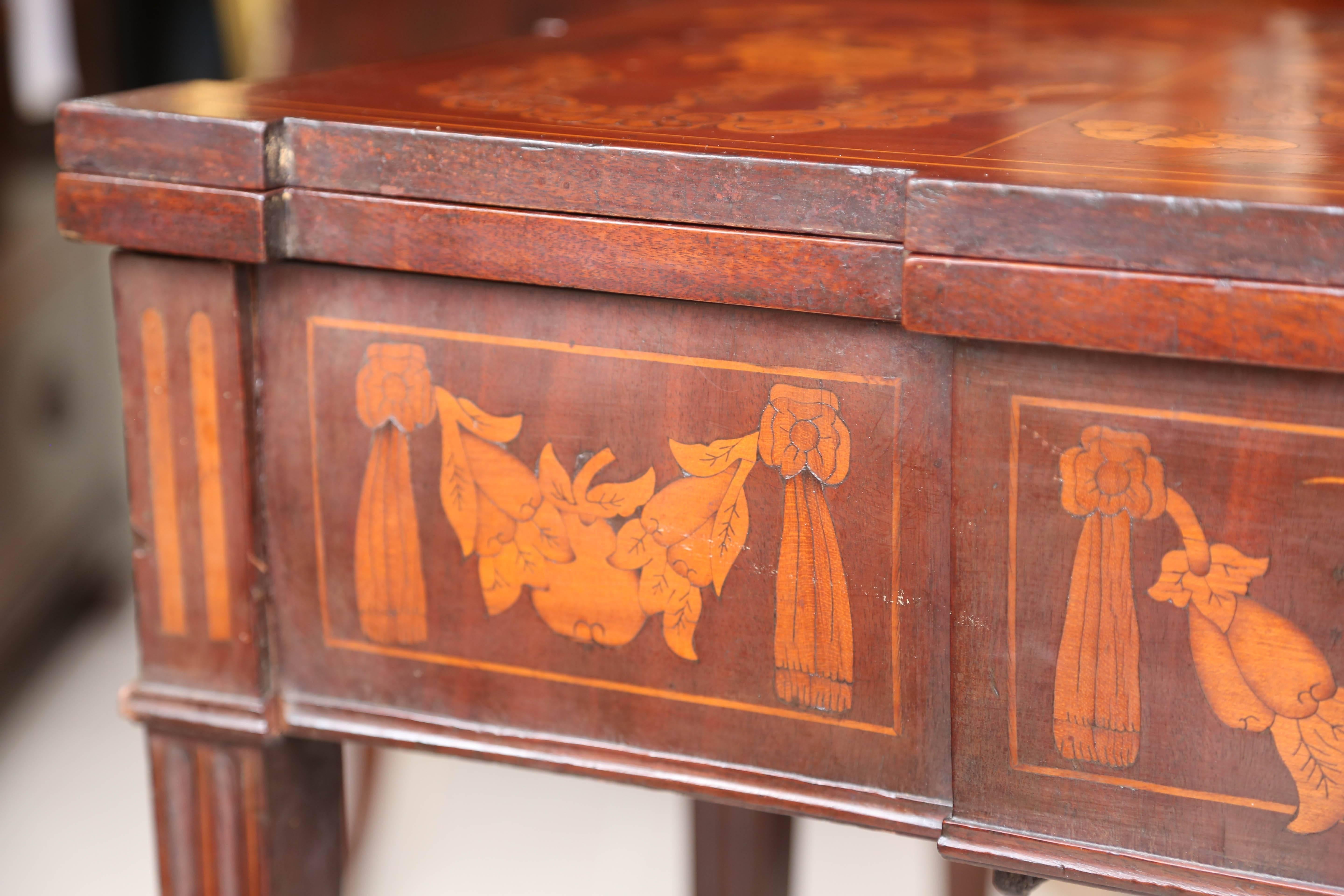 Superb 19th Century Dutch Marquetry Flip-Top Game Table In Excellent Condition In West Palm Beach, FL