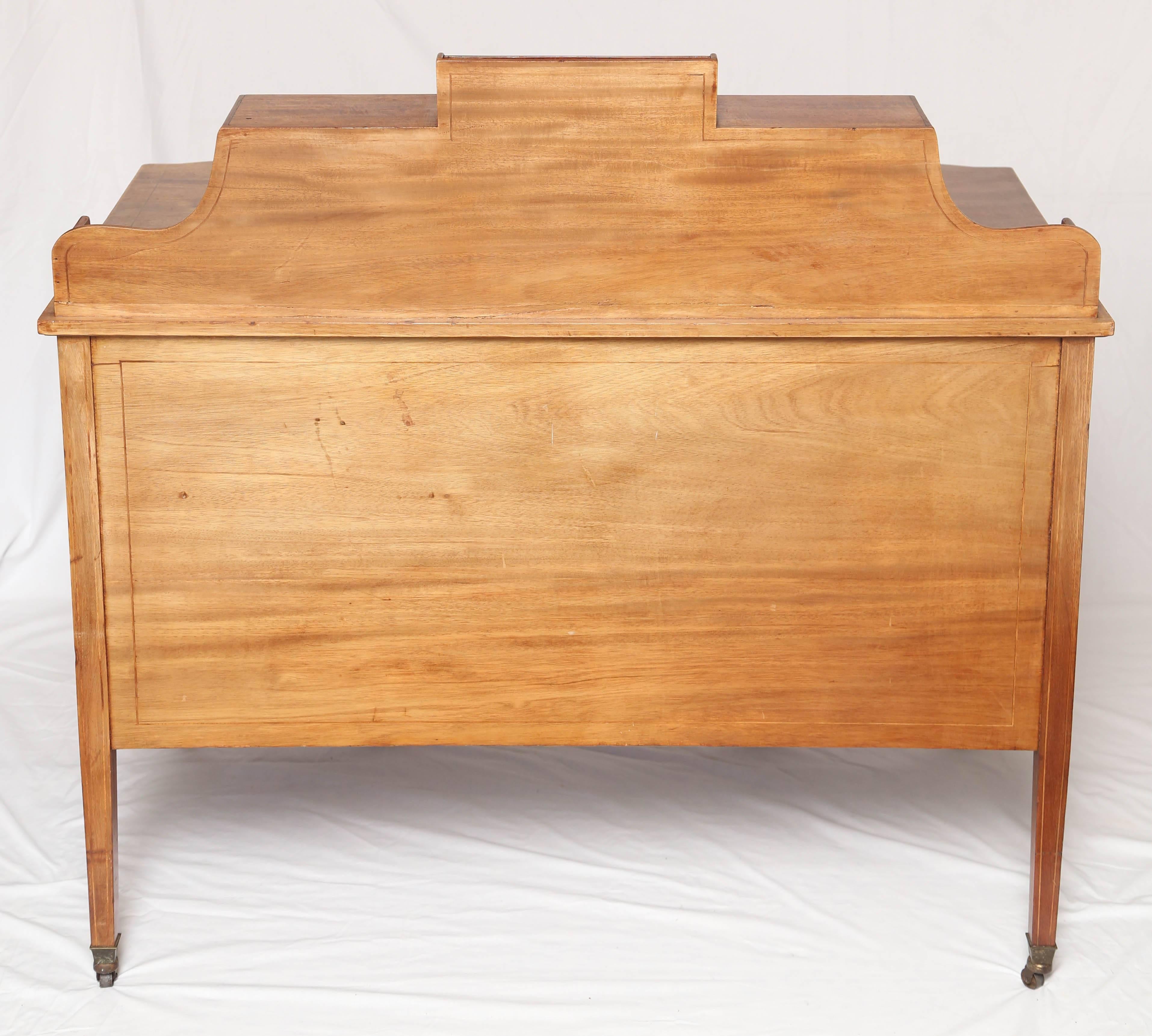 Superb Mahogany American Writing Desk with Leather Holder and Drawers 2