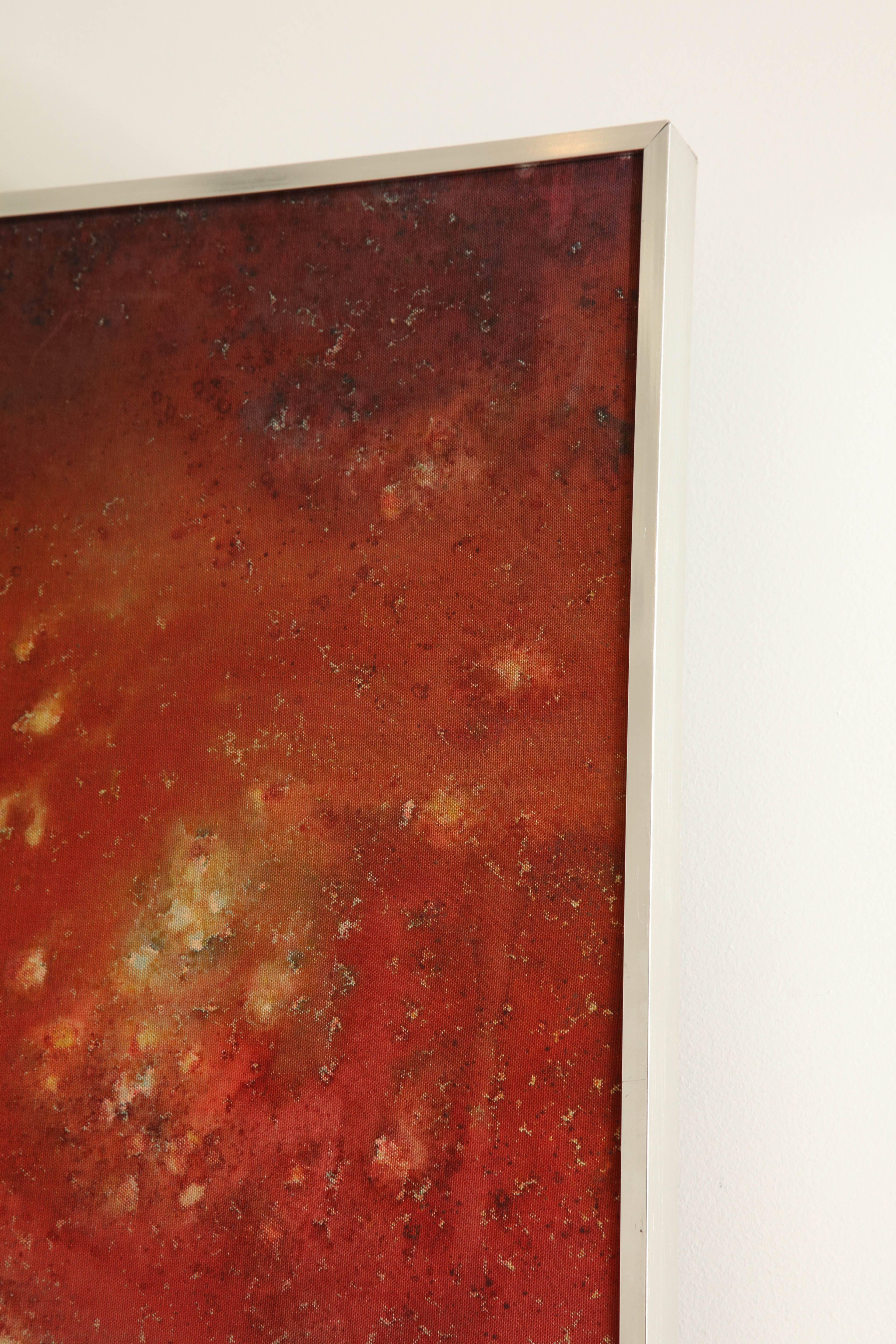 Peinture rouge abstraite contemporaine en vente 3