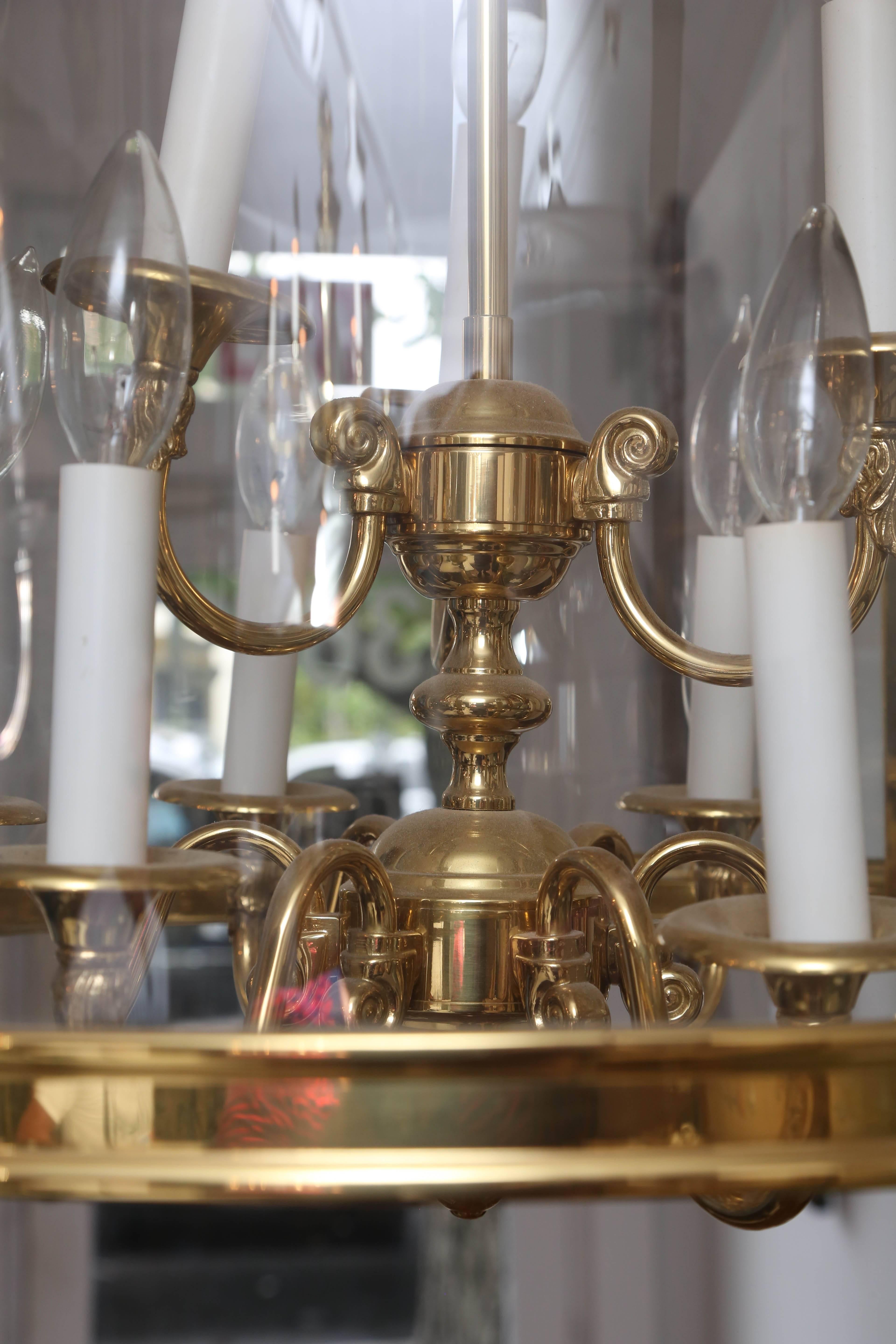 20th Century Superb Solid Brass Chandelier Lantern Style