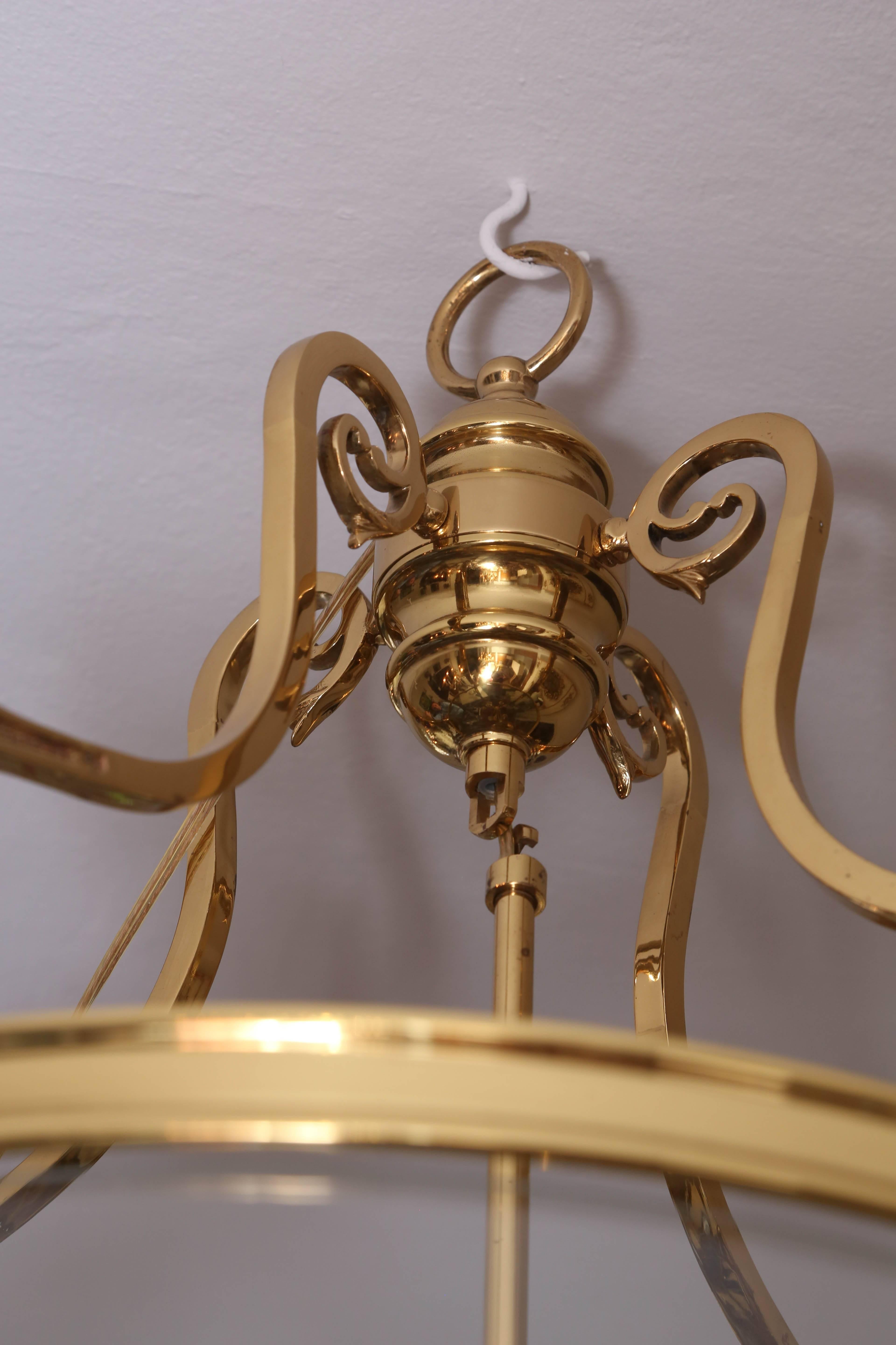 Glass Superb Solid Brass Chandelier Lantern Style